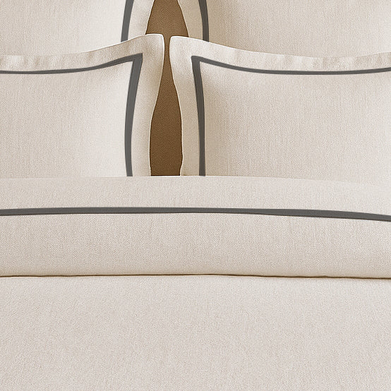 Linen Frame Trim Duvet Cover Set