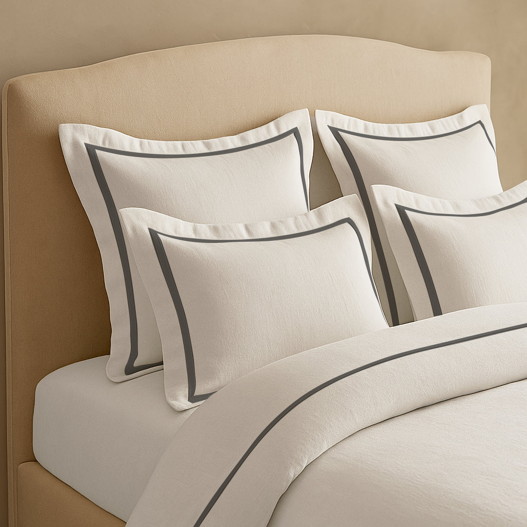 Linen Frame Trim Duvet Cover Set