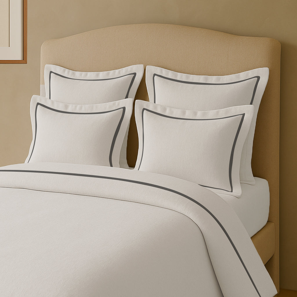 Linen Frame Trim Duvet Cover Set
