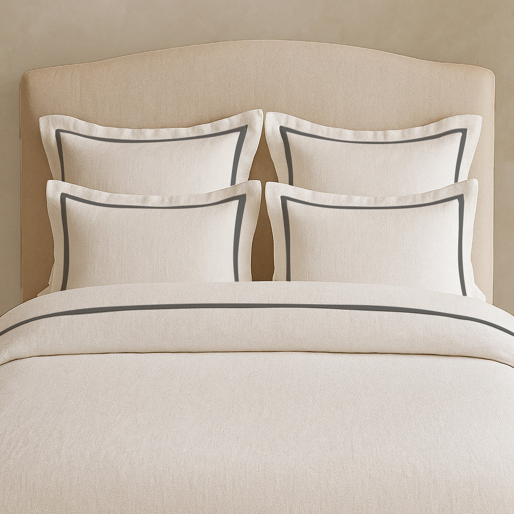 Linen Frame Trim Duvet Cover Set