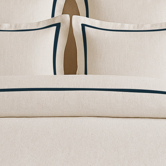 Linen Frame Trim Duvet Cover Set