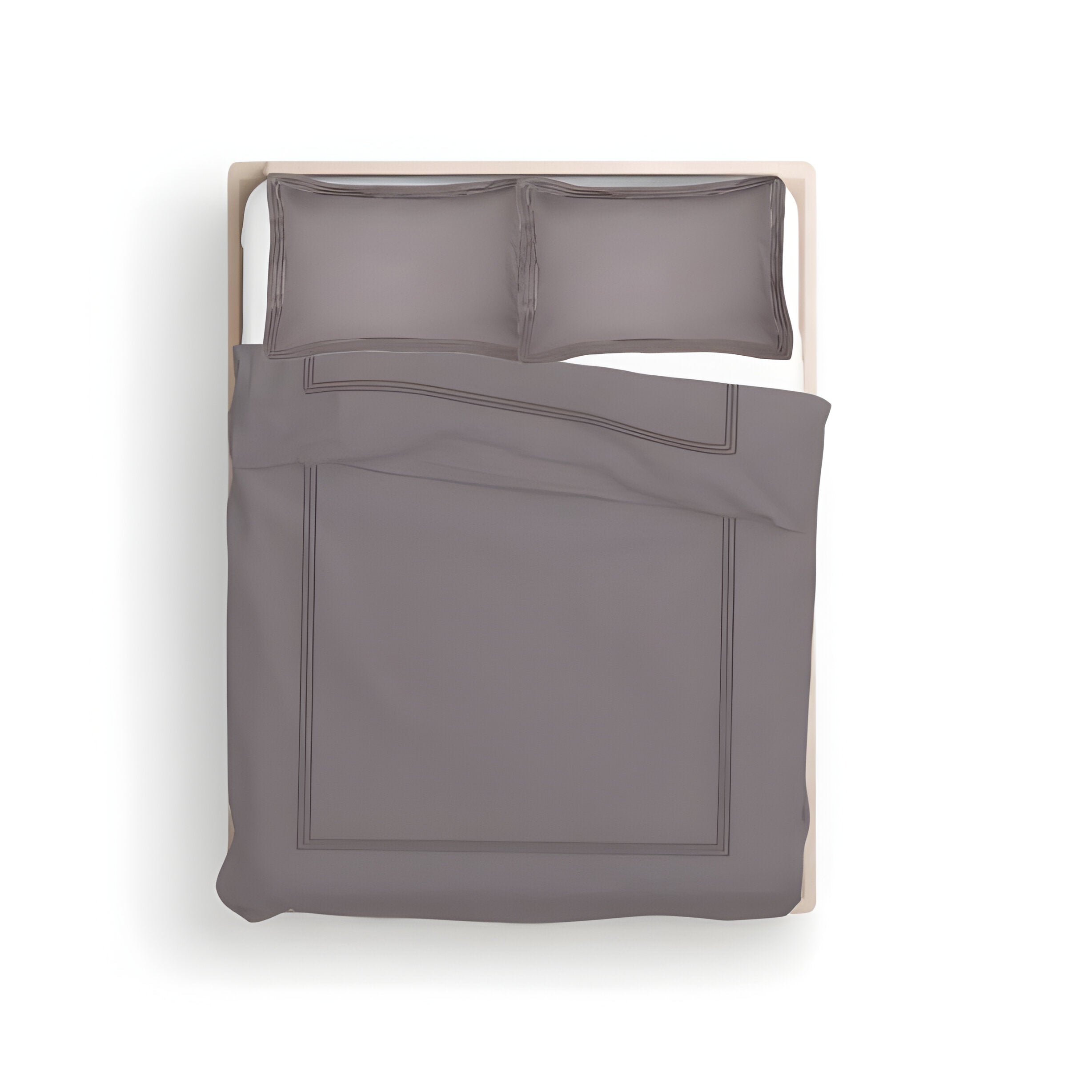 400TC Cotton Luxurious Triple Embroidery Sateen Solid Duvet Cover Set