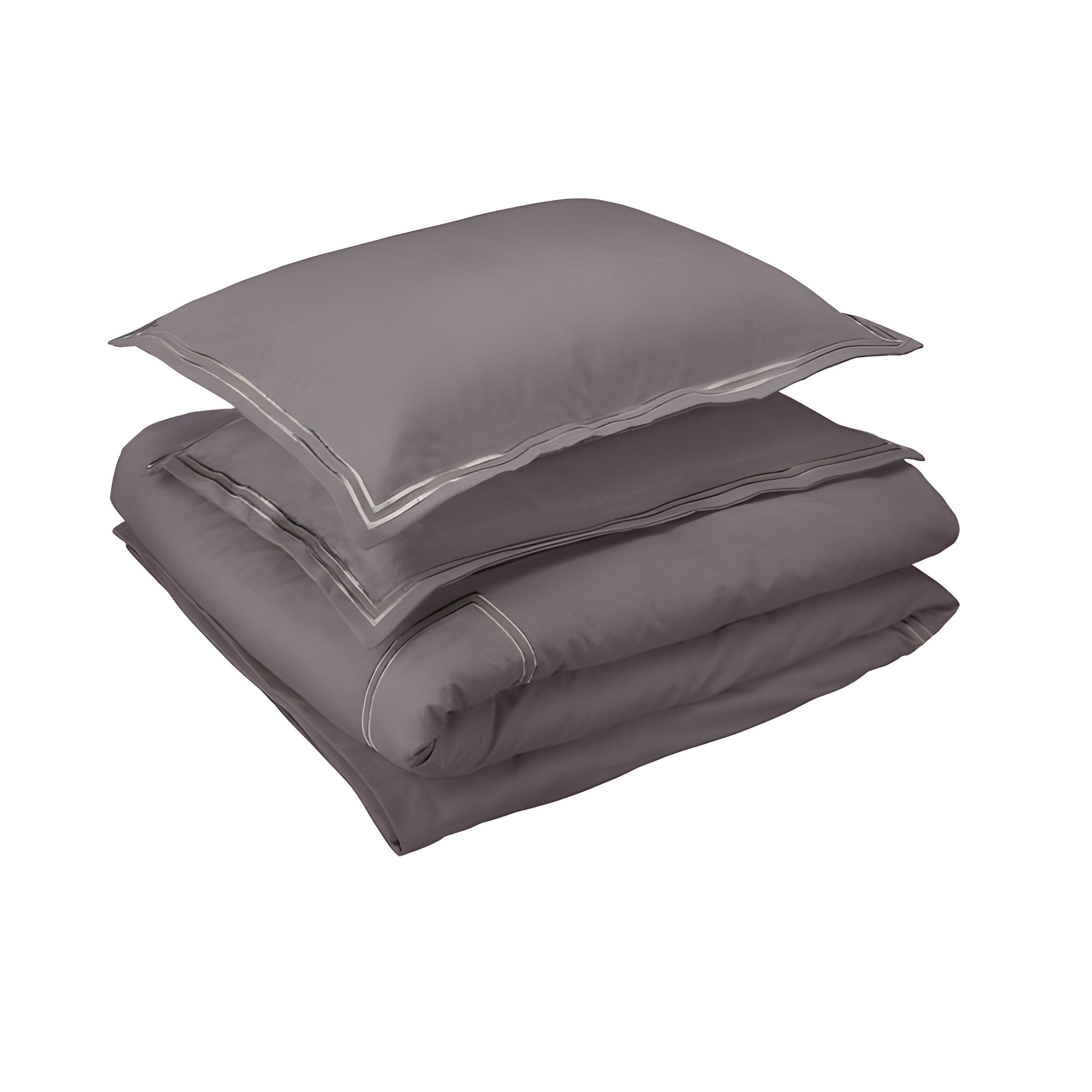 400TC Cotton Luxurious Double Embroidery Sateen Solid Duvet Cover Set