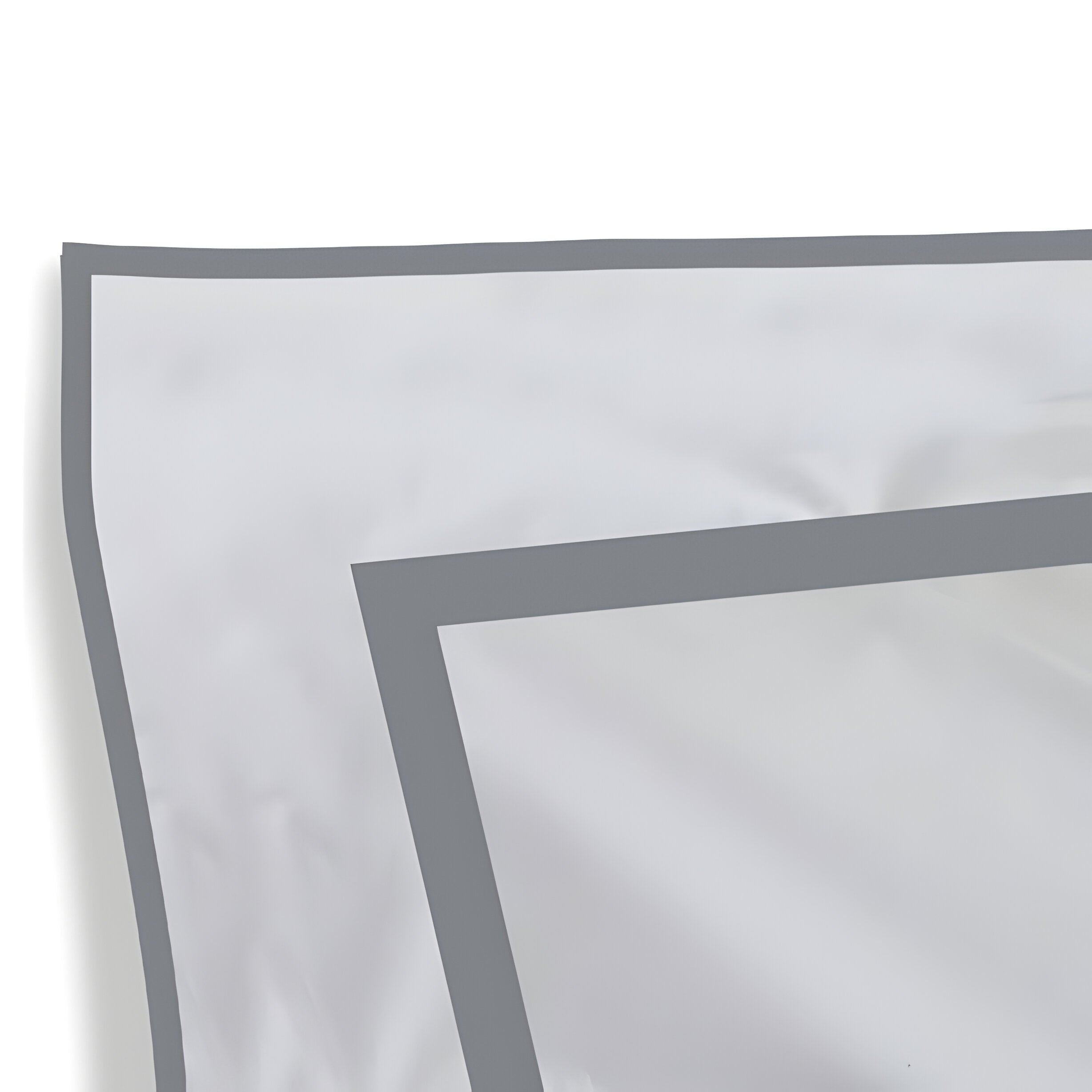 400TC Embroidery & Border Cotton Sateen Solid Duvet Cover Set