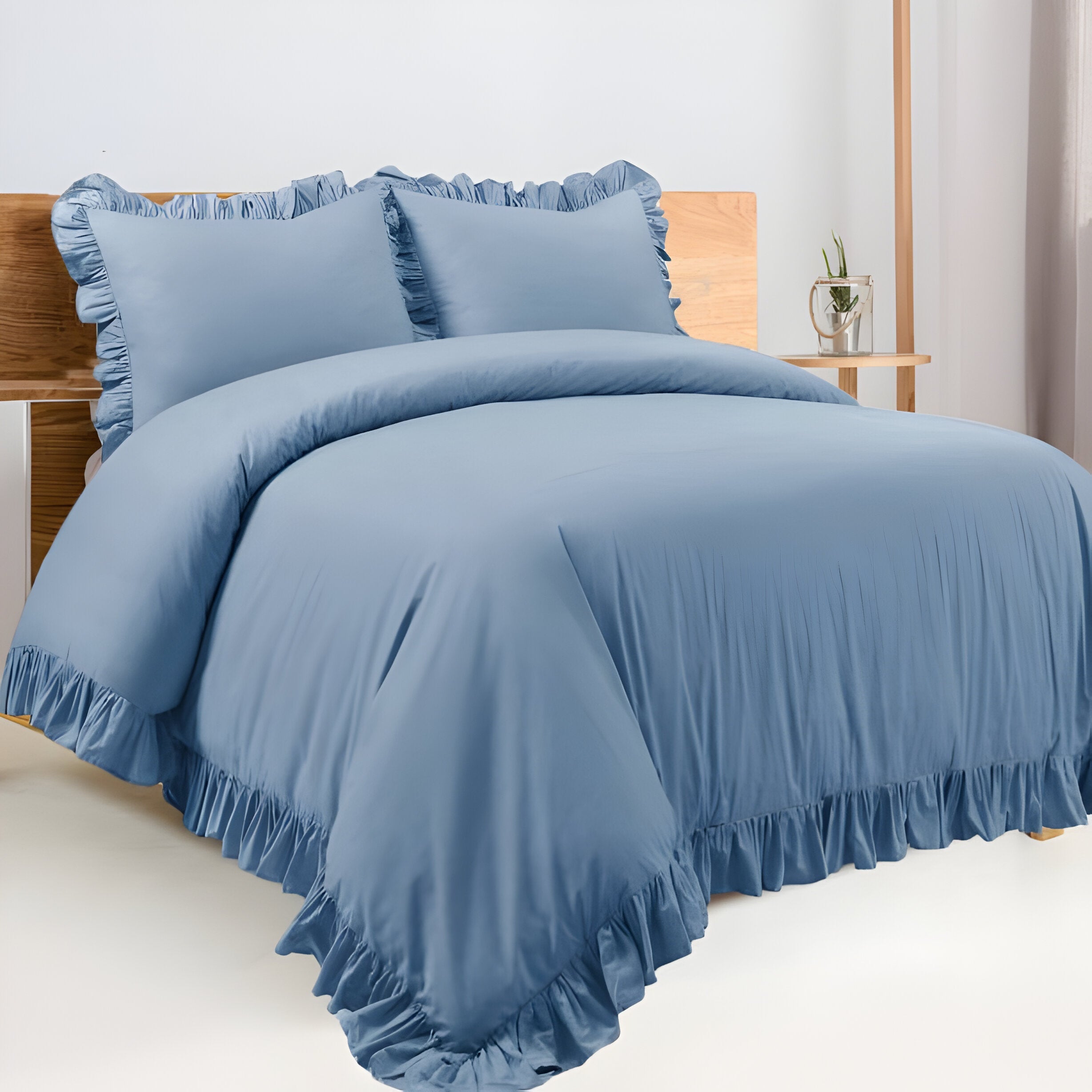 400TC Cotton Sateen Ruffle Duvet Cover Set