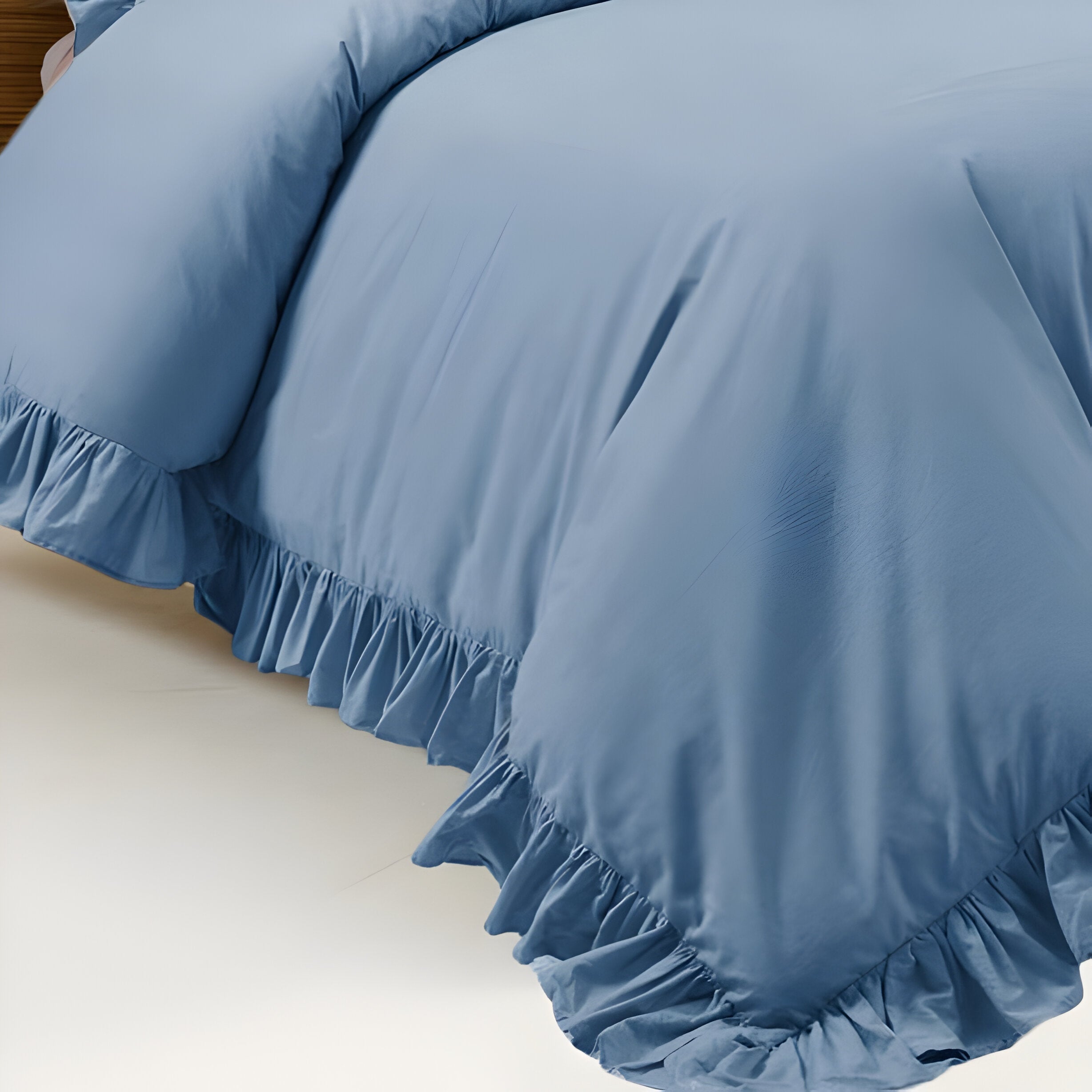400TC Cotton Sateen Ruffle Duvet Cover Set