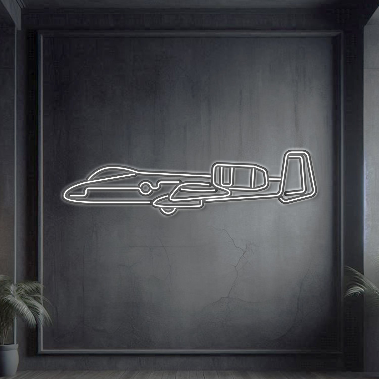 A-10 Thunderbolt 2 Metall-Neon-Wandkunst – NCN0006