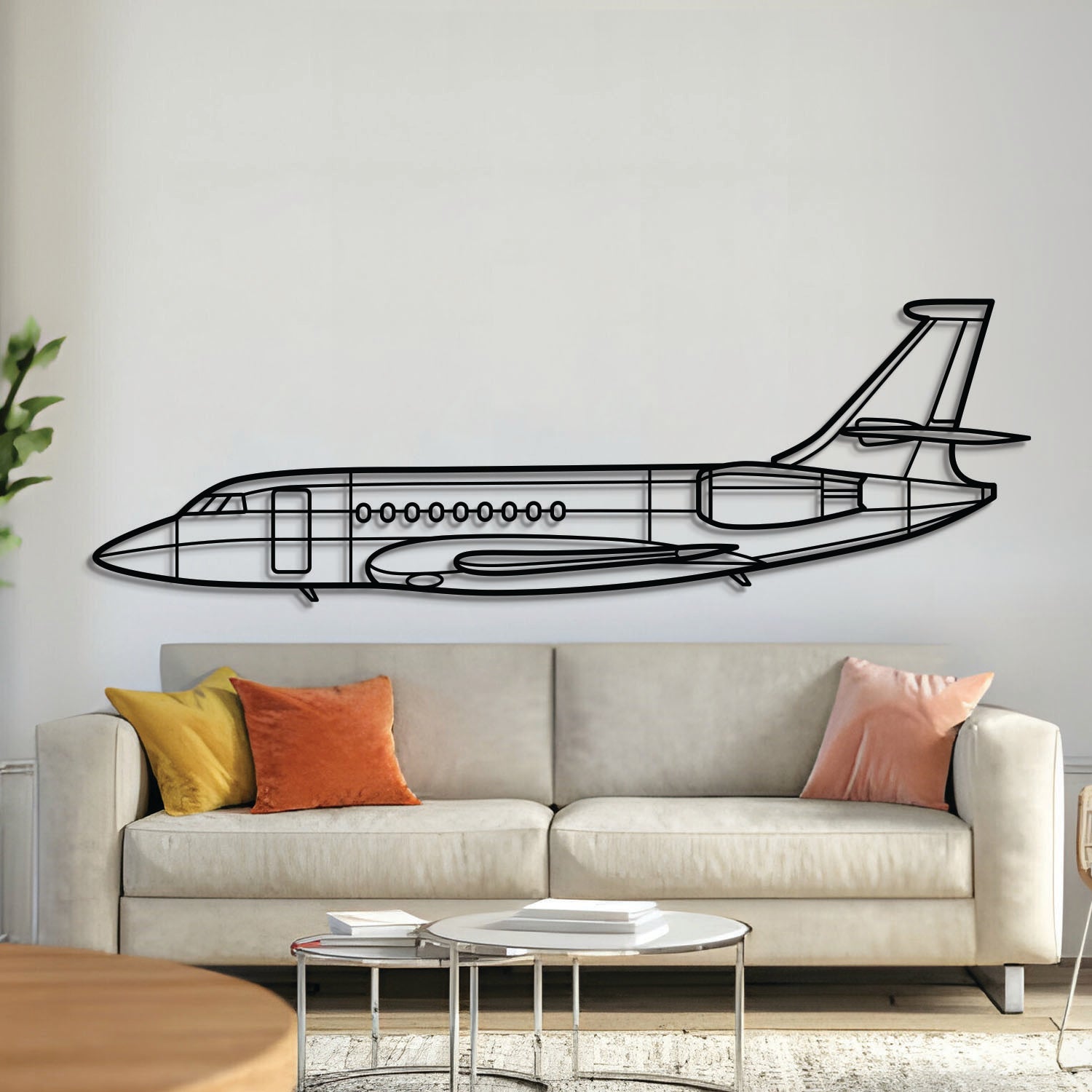 Falcon 2000 Metallflugzeug Wandbild - NCP0426