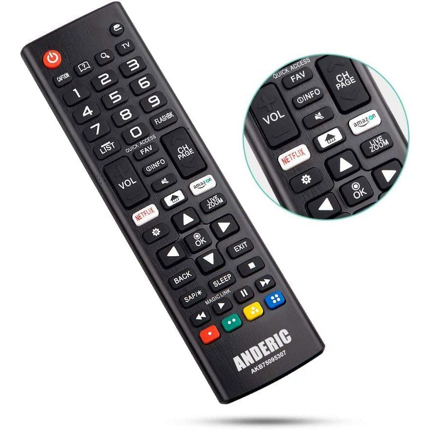 Anderic AKB75095307 Replacement TV Remote Control for LG