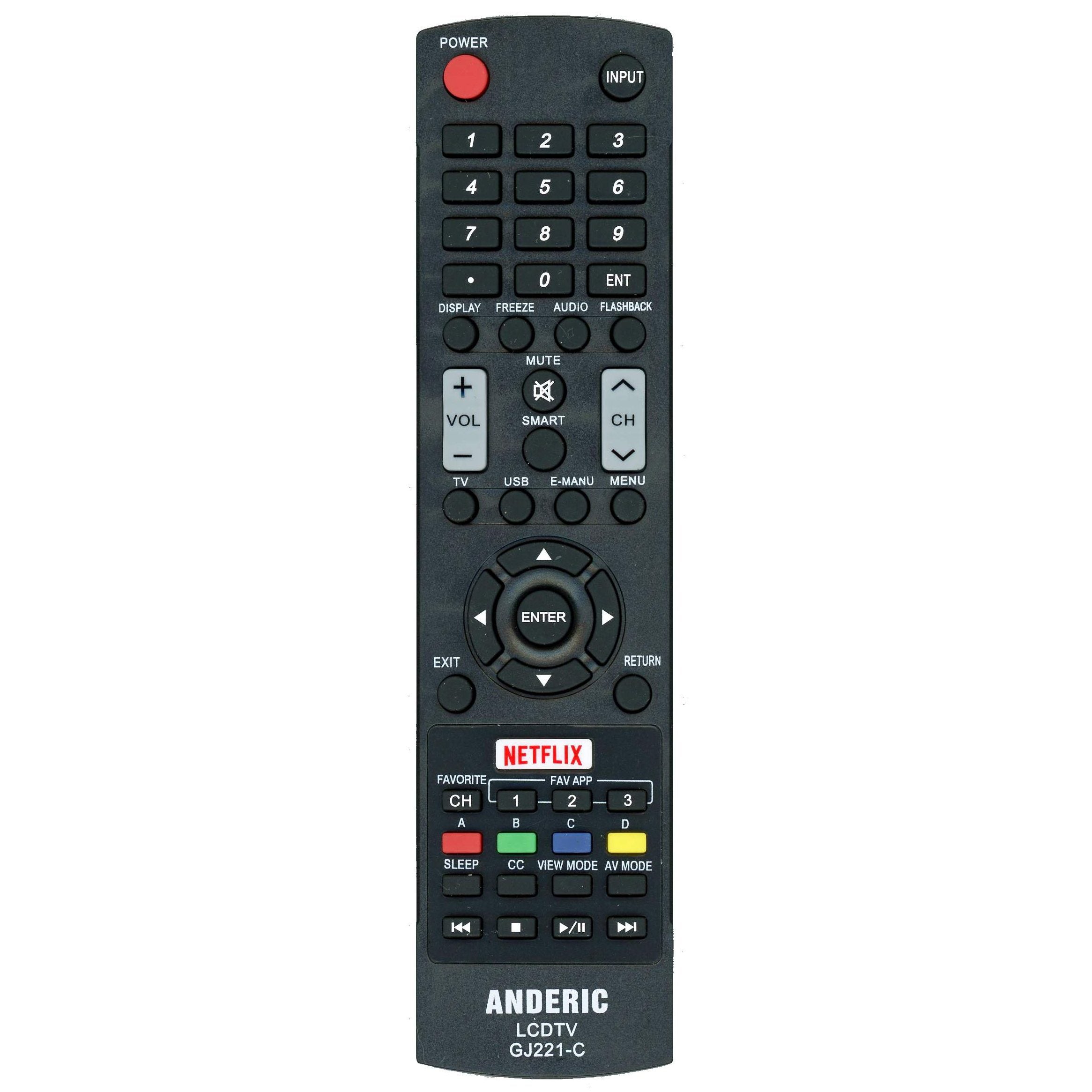 Anderic GJ221-C Replacement Smart TV Remote Control for Sharp
