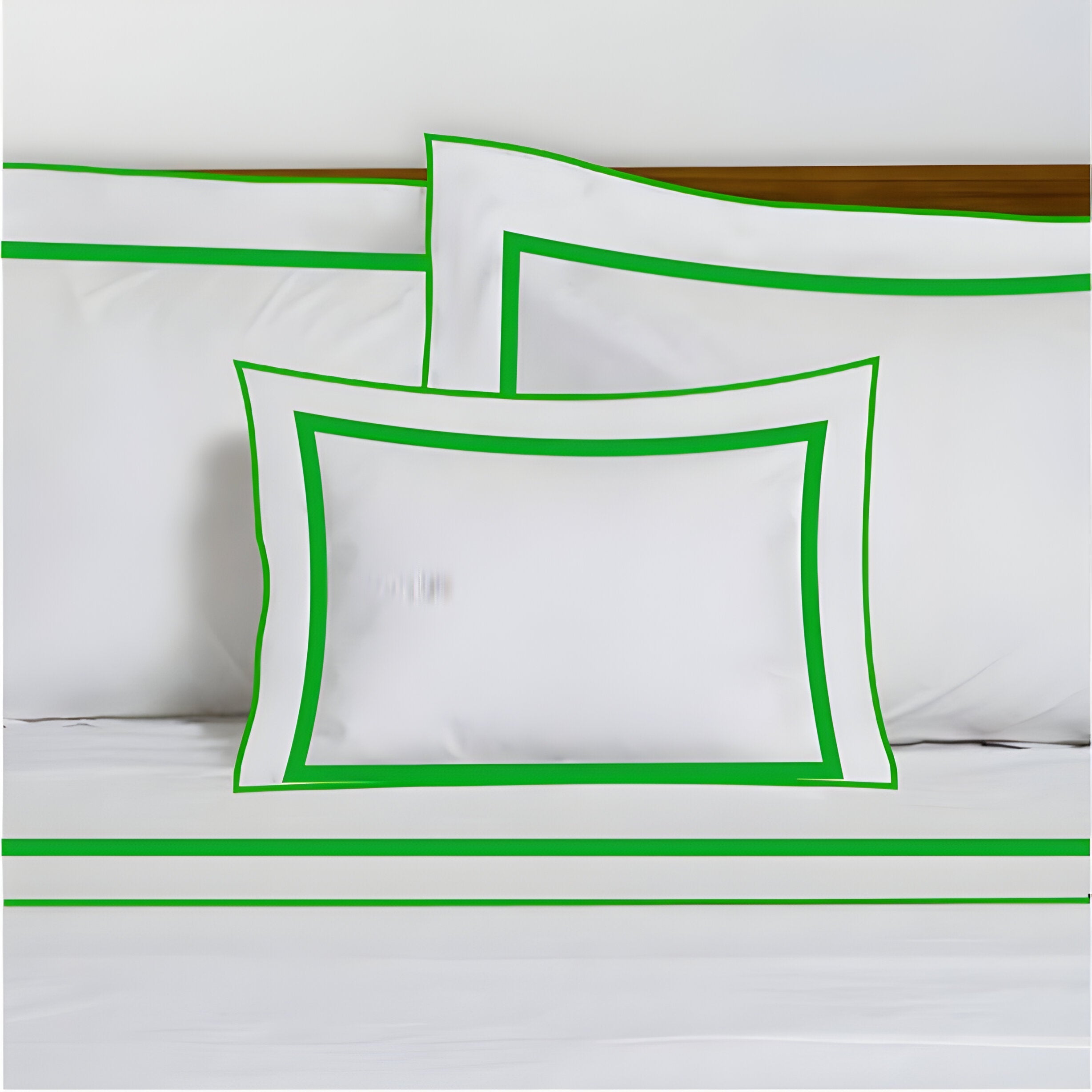 400TC Embroidery & Border Cotton Sateen Solid Duvet Cover Set