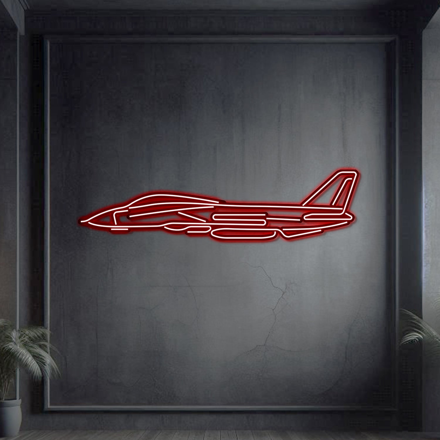 F-14 Tomcat Metall-Neon-Flugzeug Wandkunst – NCN0036
