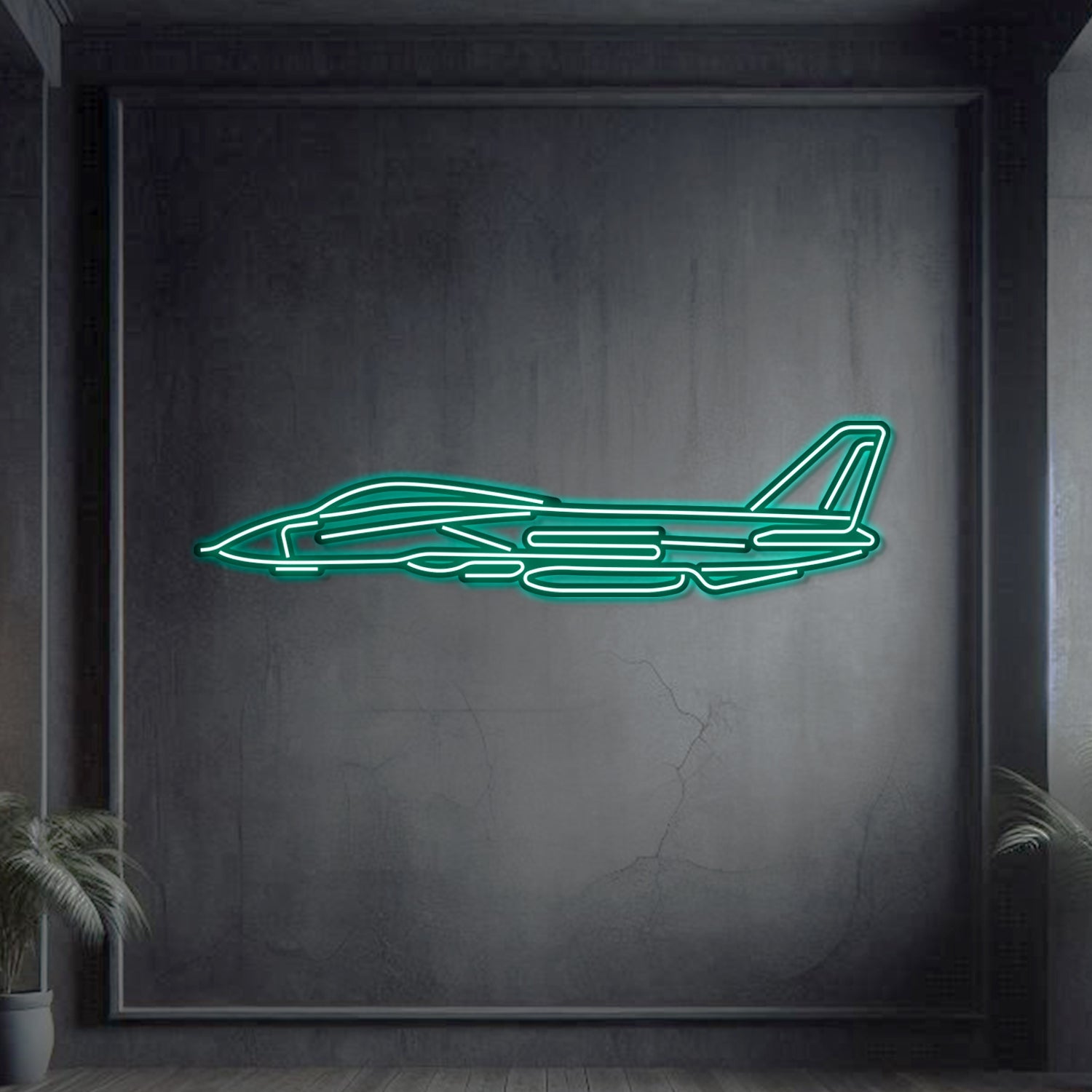F-14 Tomcat Metall-Neon-Flugzeug Wandkunst – NCN0036