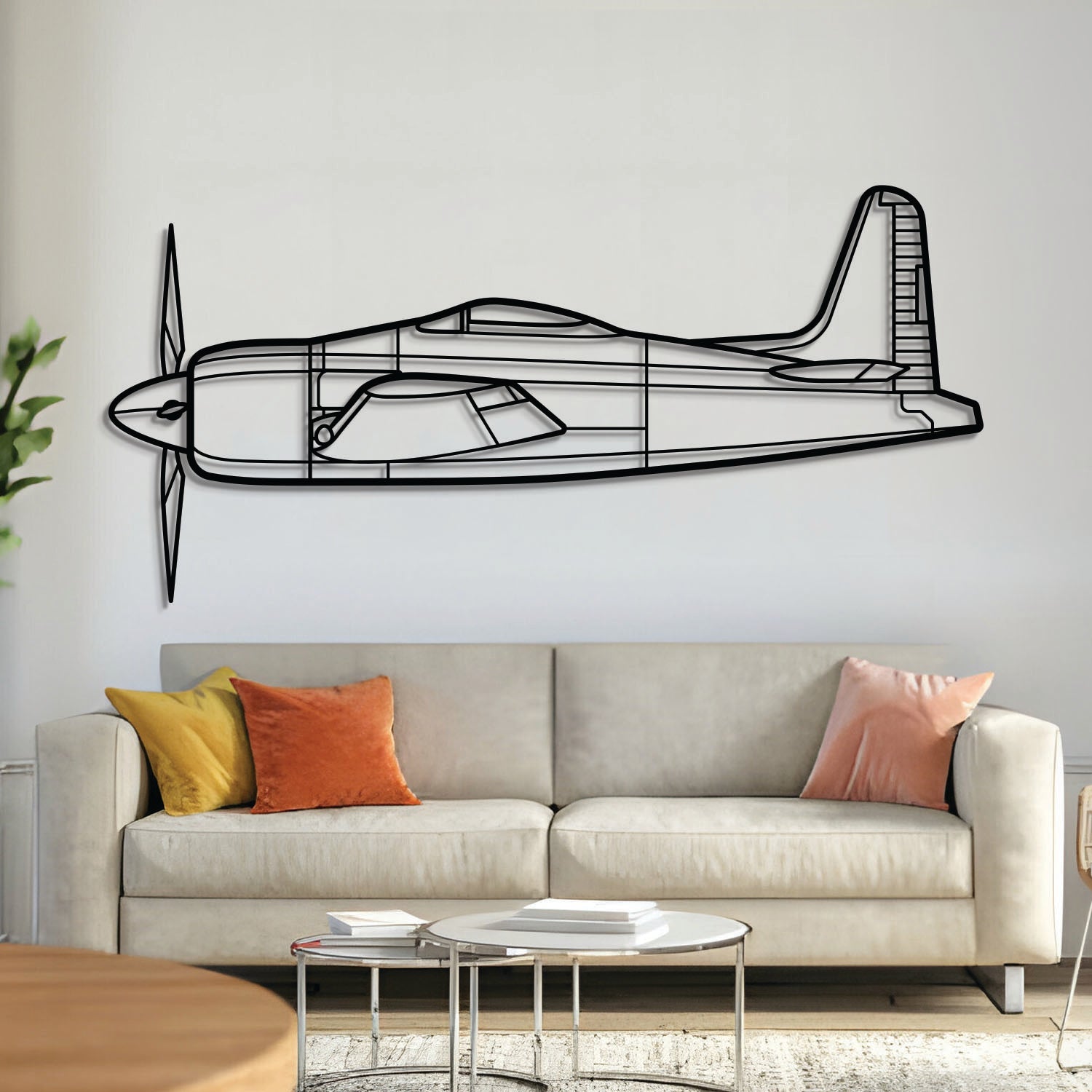 F8F Bearcat Metallflugzeug Wandkunst - NCP0278
