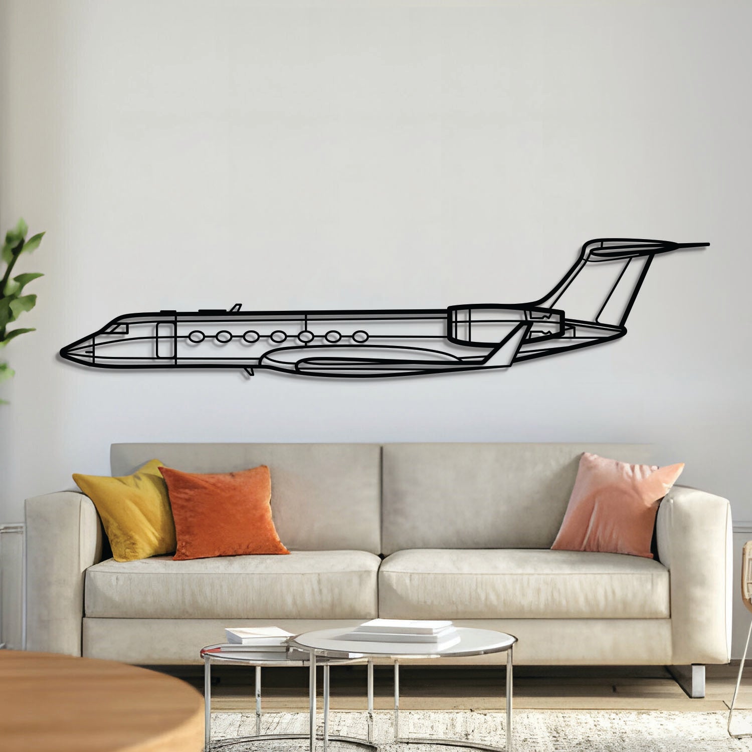 G550 Metallflugzeug Wandkunst - NCP0089