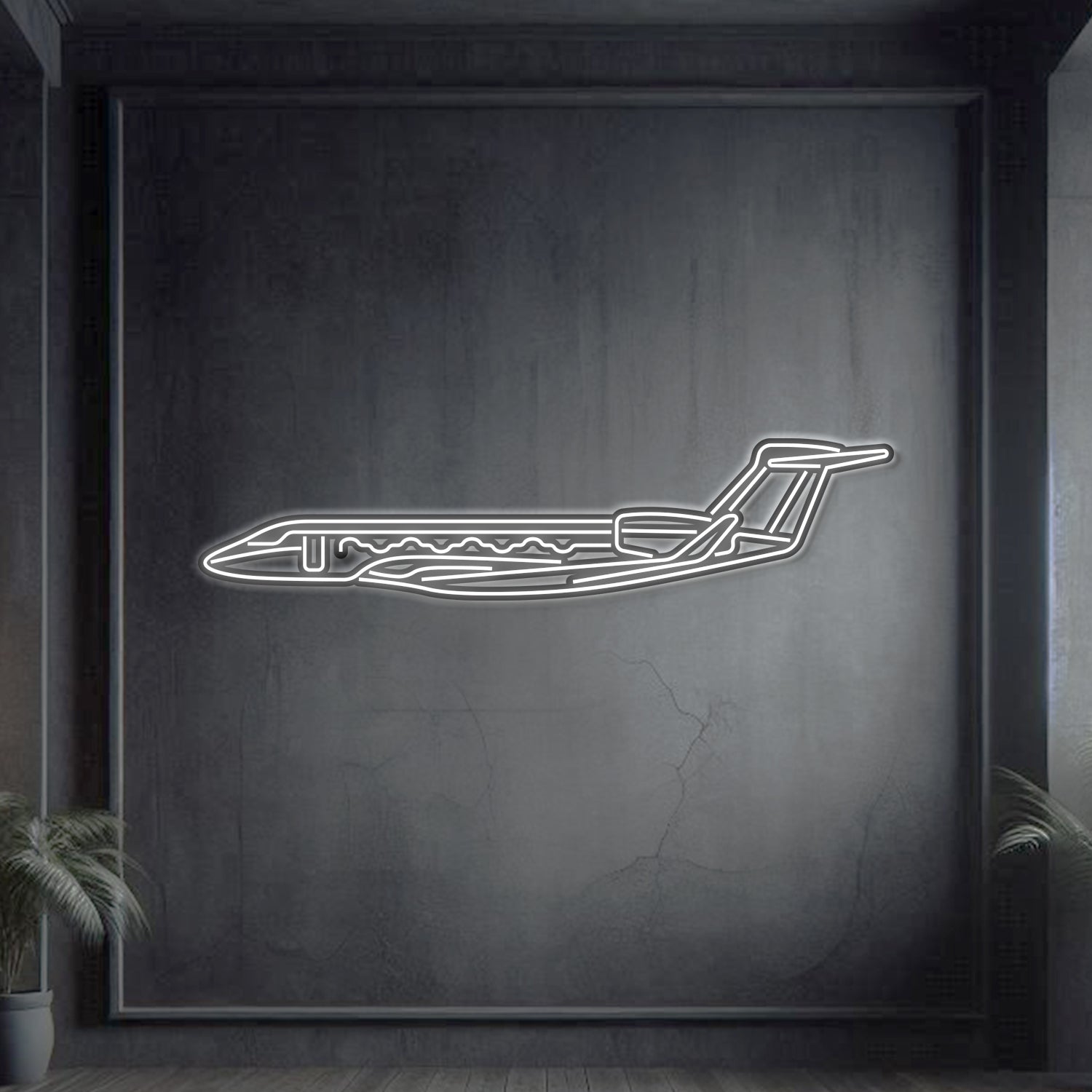 G650 Metall-Neon-Flugzeug Wandkunst - NCN0047