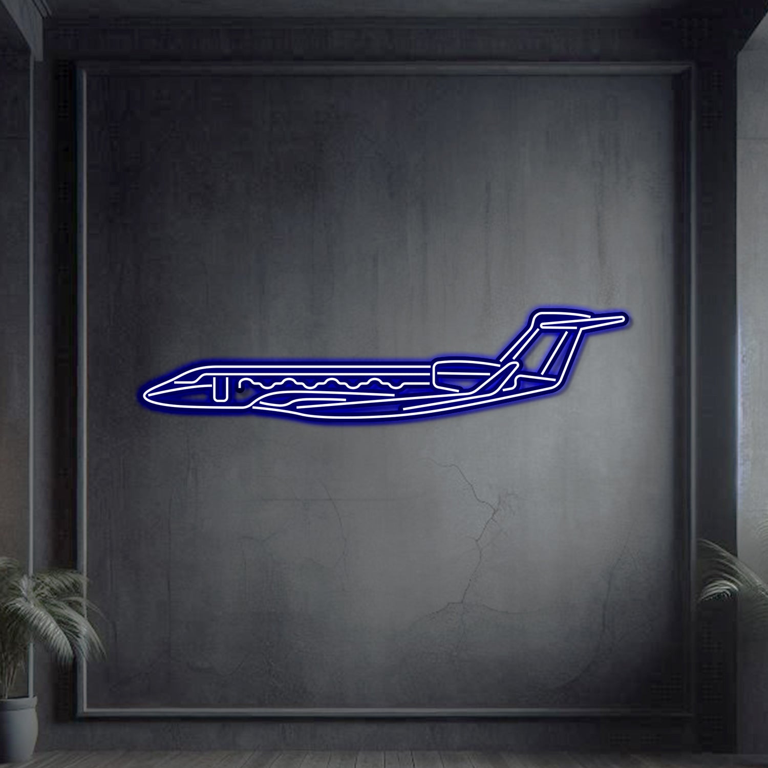 G650 Metall-Neon-Flugzeug Wandkunst - NCN0047