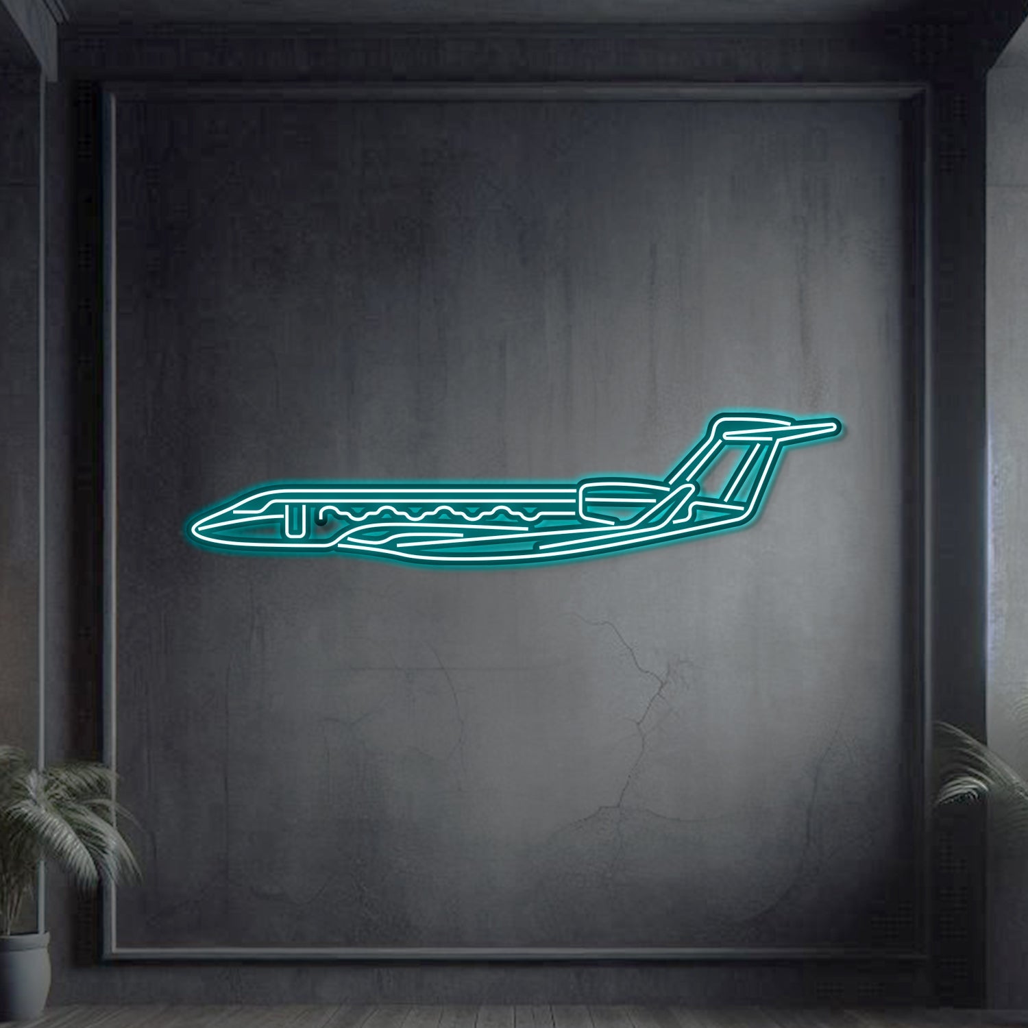 G650 Metall-Neon-Flugzeug Wandkunst - NCN0047
