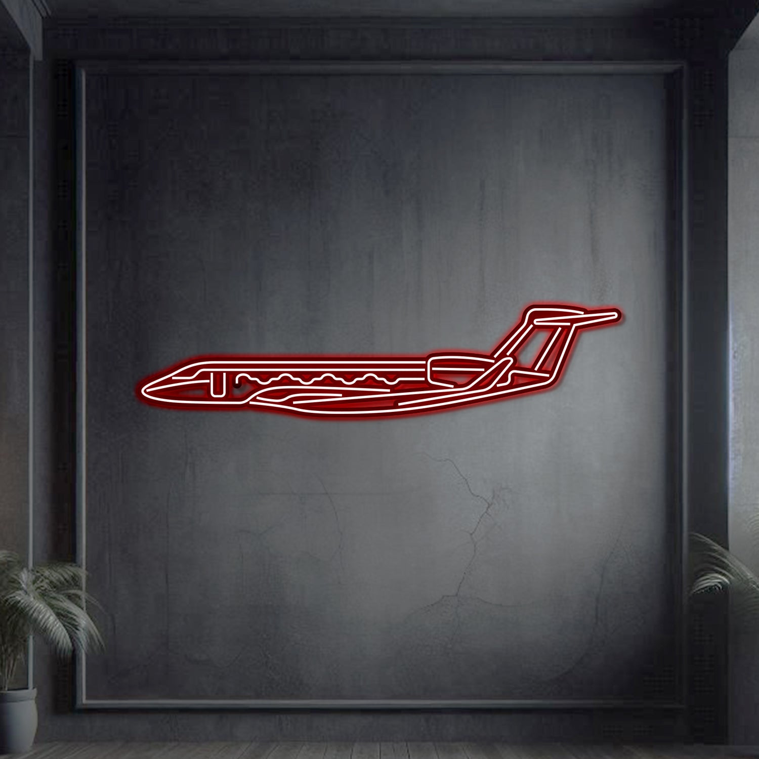 G650 Metall-Neon-Flugzeug Wandkunst - NCN0047