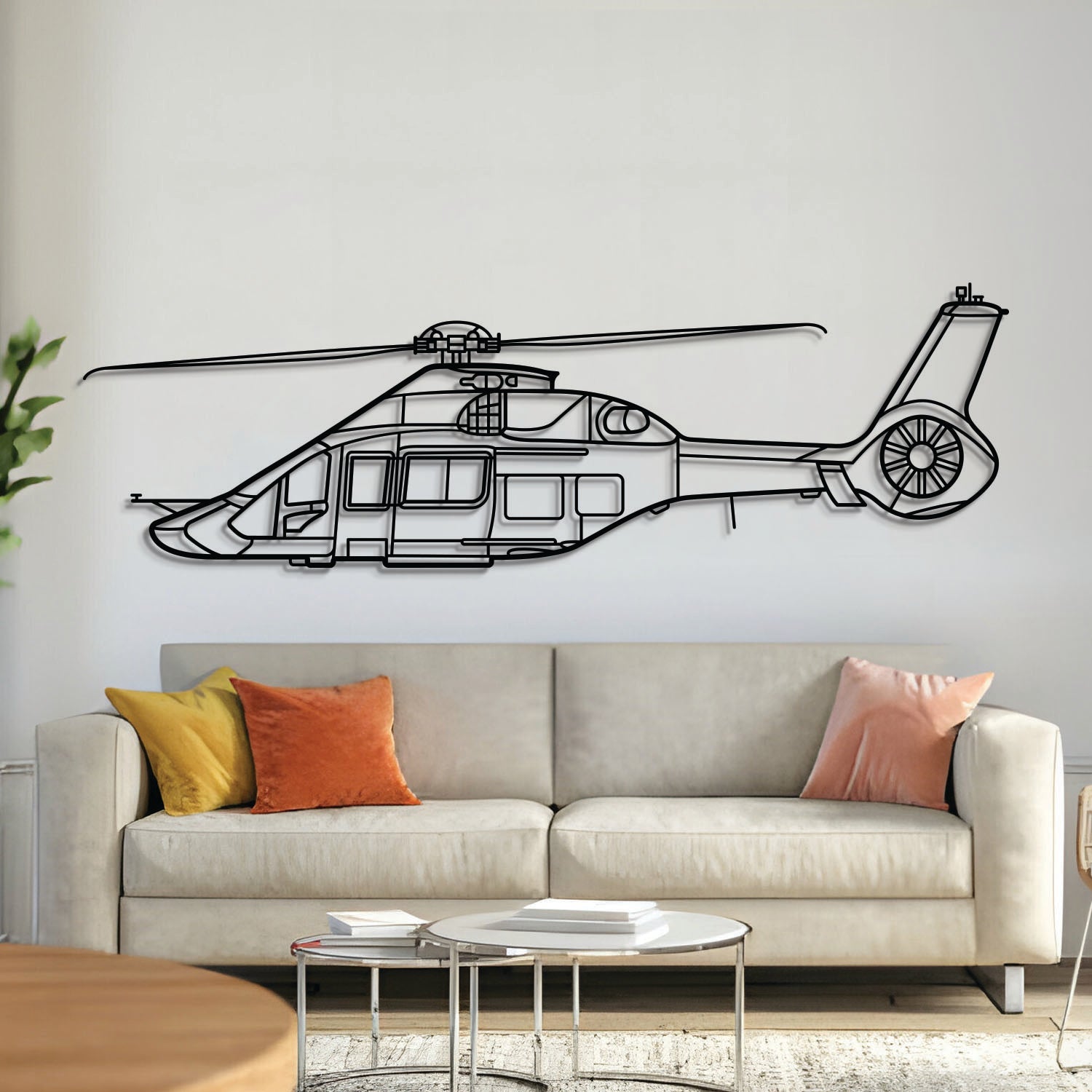 H160 Metallflugzeug Wandkunst - NCP0382