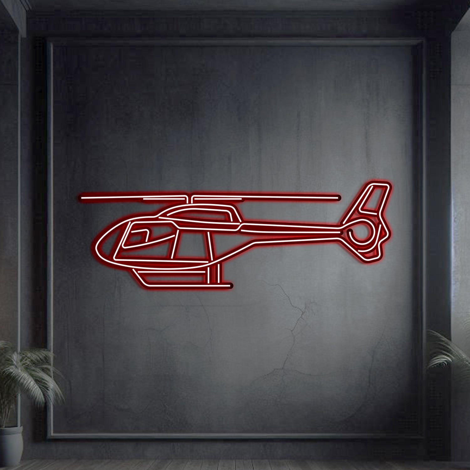 EC120 Metall Neon Flugzeug Wandkunst - NCN0029