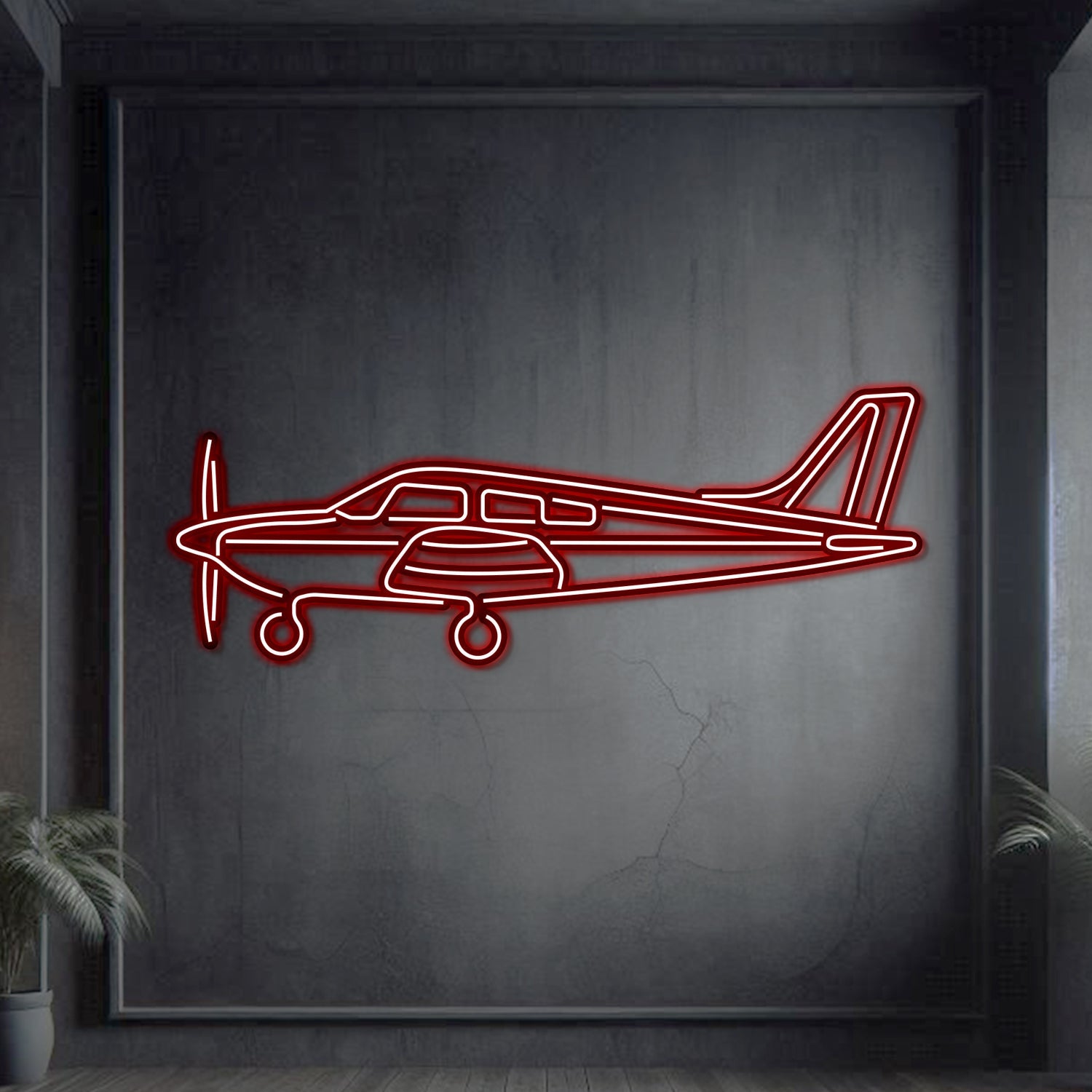 Archer LX Metall-Neon Flugzeug Wandkunst - NCN0013