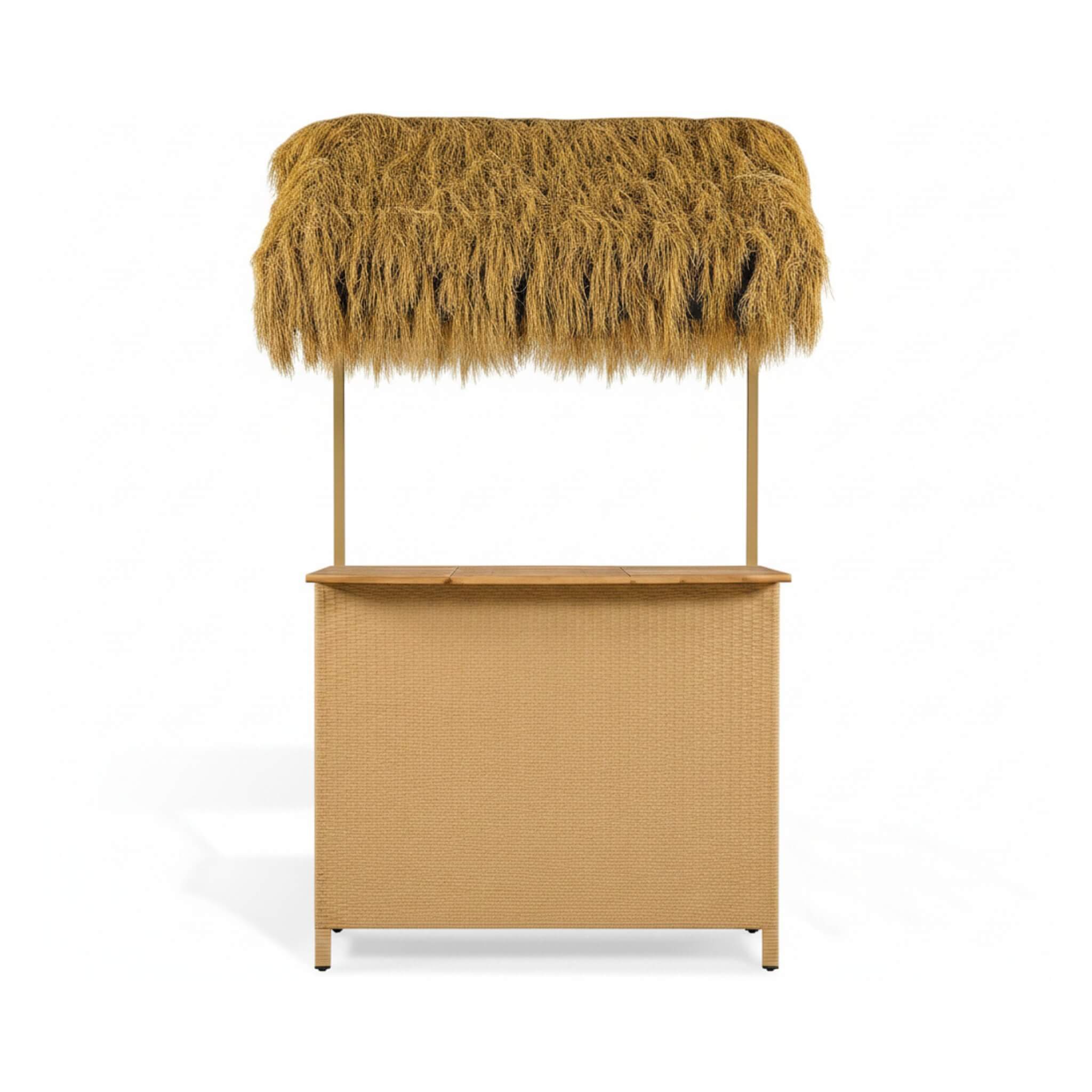 Alora 3-Piece Hawaiian Bar-Height Patio Set With Grass Canopy And Stools (SAK63047)