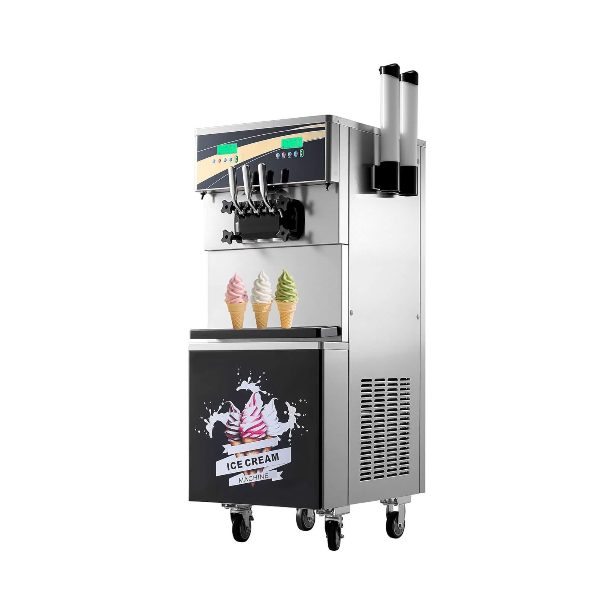 Heavy-Duty 45L/H 3-Flavor Dual Compressor Commercial Soft Serve Ice Cream Machine (SAK43195)