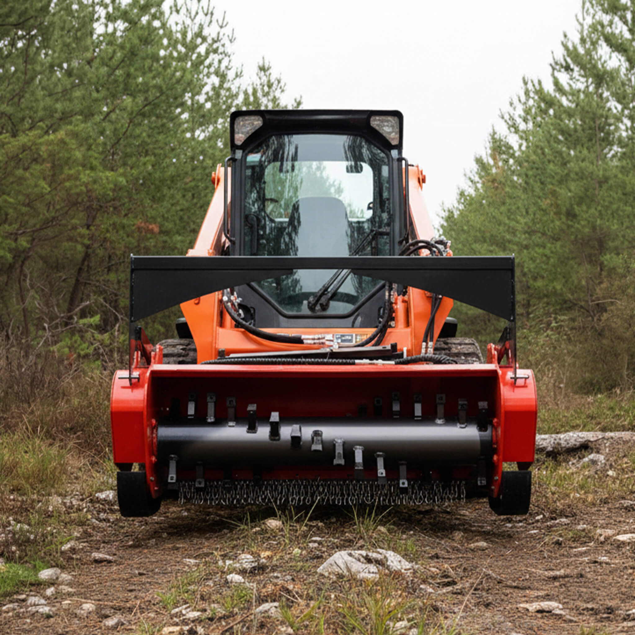 Heavy-Duty 46-Inch Drum Forestry Skid Steer Mulcher Attachment (SAK30495)