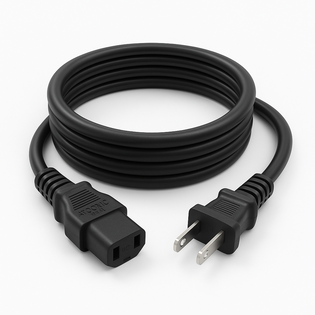 Denon AC Power Cable Cord | 6 ft | 2-Prong Female to 2-Prong Male | 125V AC - 943611501140S - 6 Feet