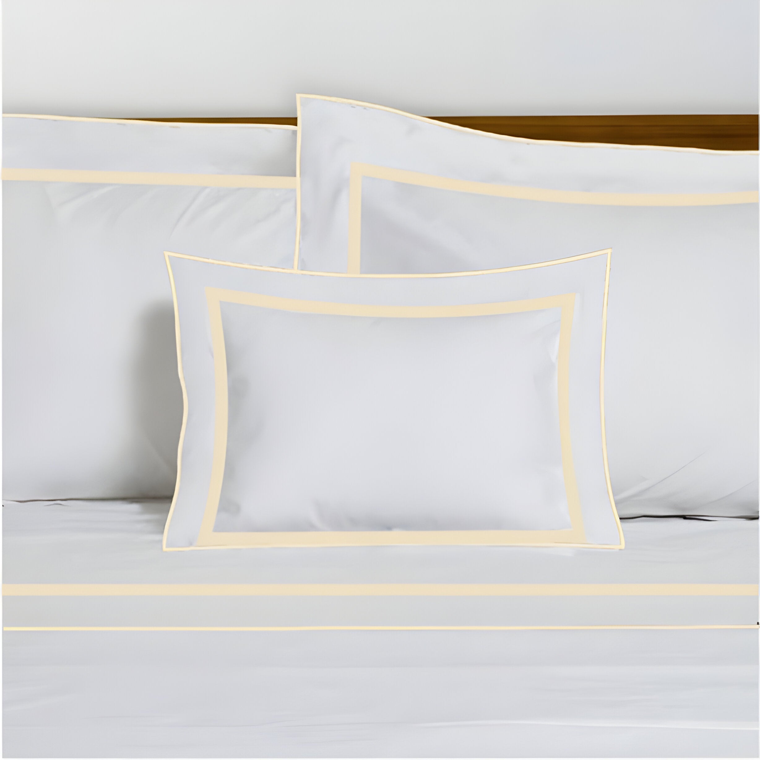 400TC Embroidery & Border Cotton Sateen Solid Duvet Cover Set