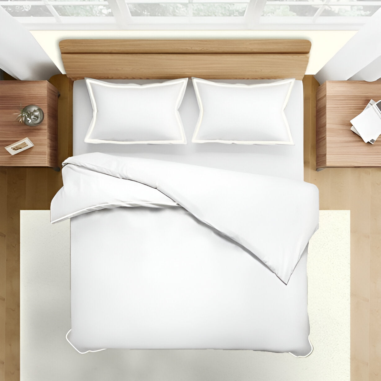 400TC Embroidery Cotton Sateen Solid Duvet Cover Set