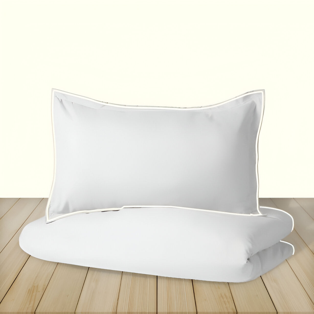 400TC Embroidery Cotton Sateen Solid Duvet Cover Set