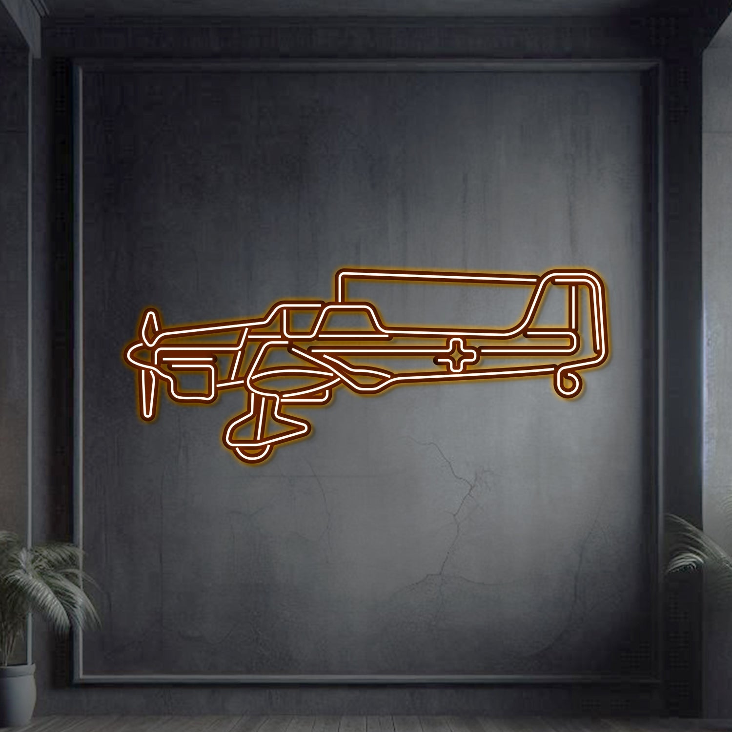 Stuka JU-87 Metall Neon Flugzeug Wandkunst - NCN0064