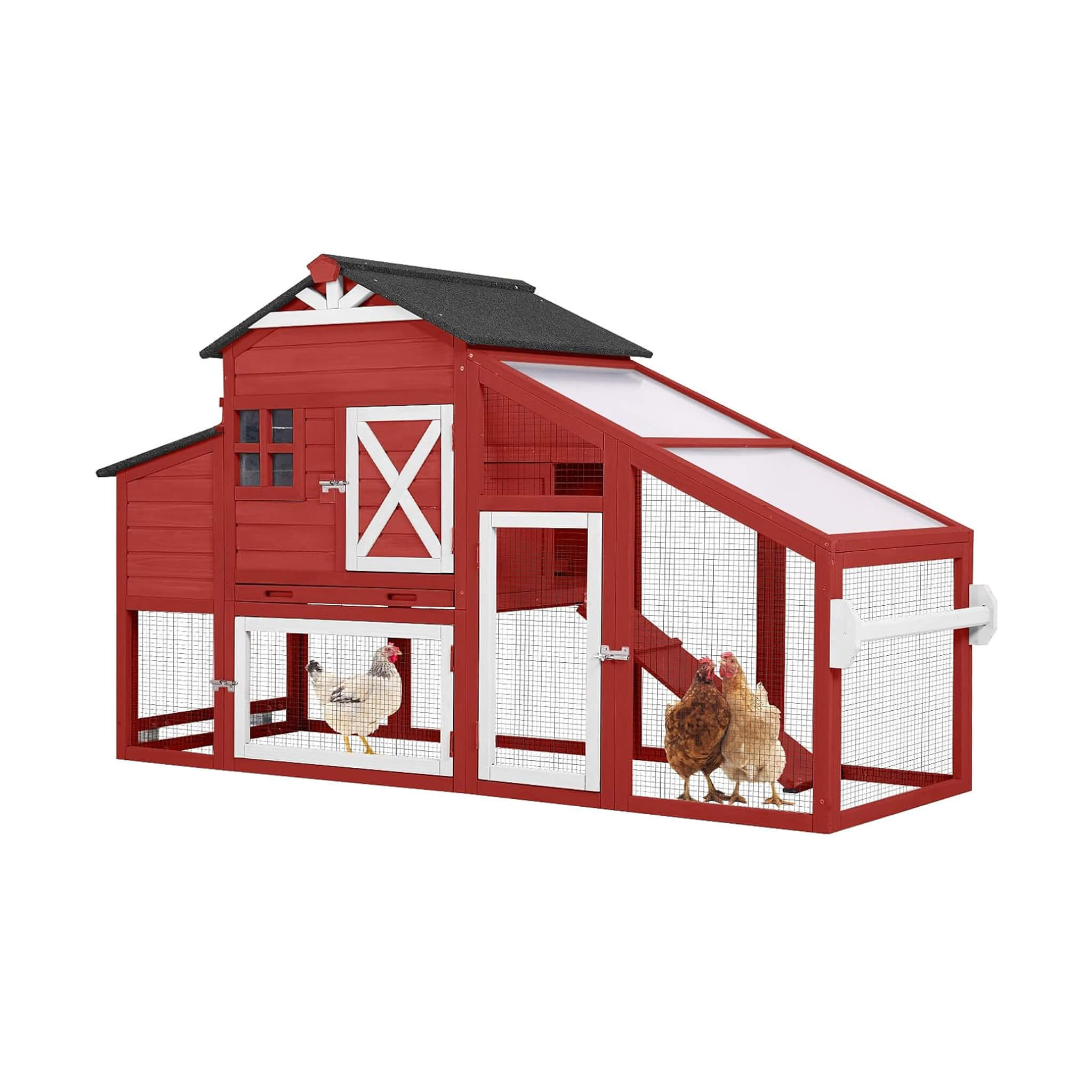 Large 73-Inch Portable Chicken Coop With Wheels And Nesting Box (SAK27495)