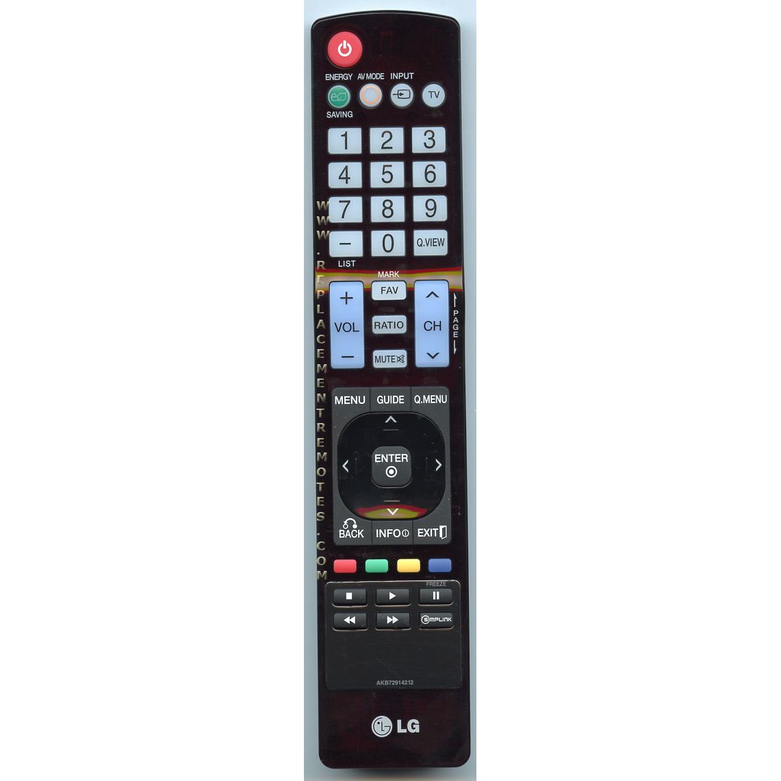 LG AKB72914212 TV Remote Control | IR