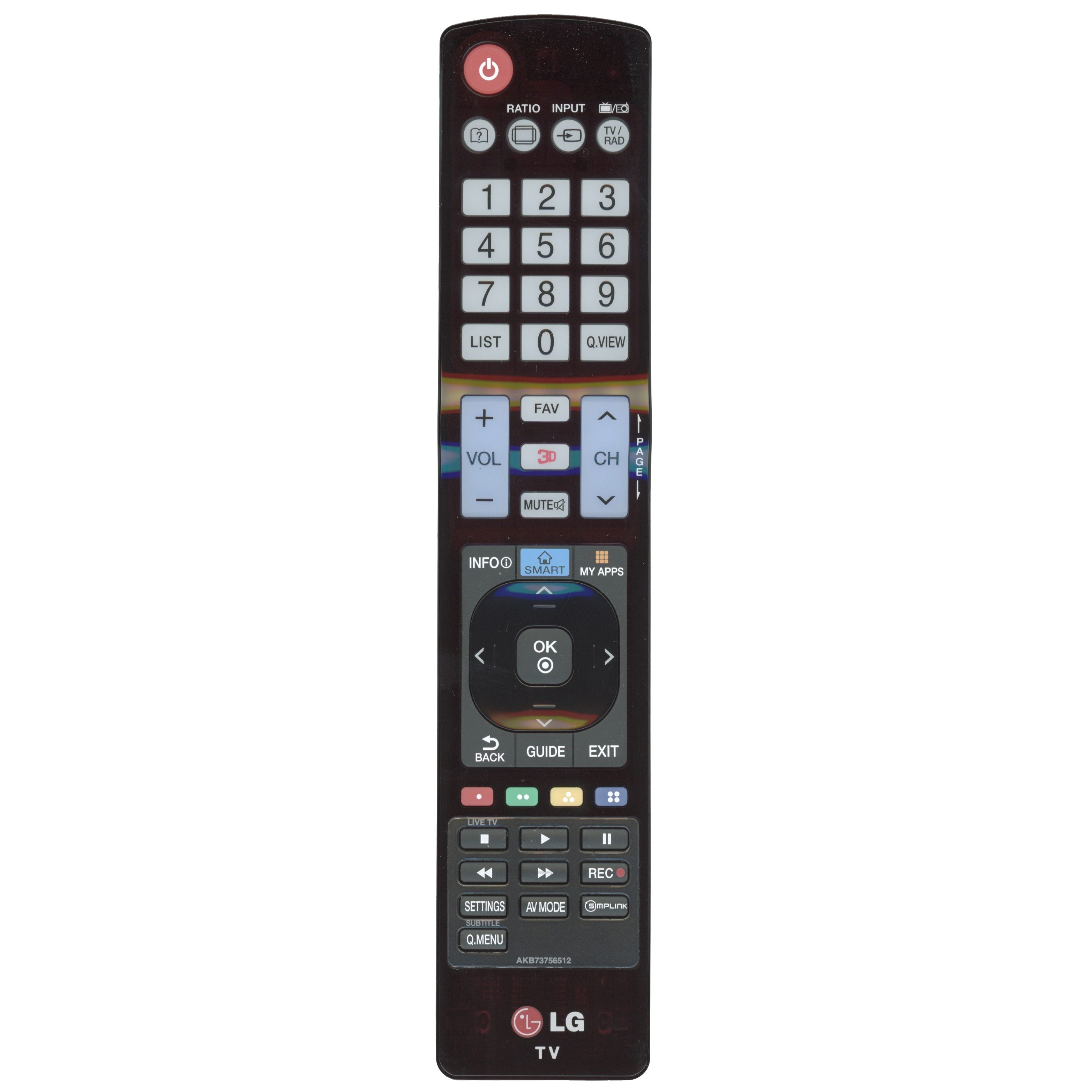 LG AKB73756512 TV Remote Control
