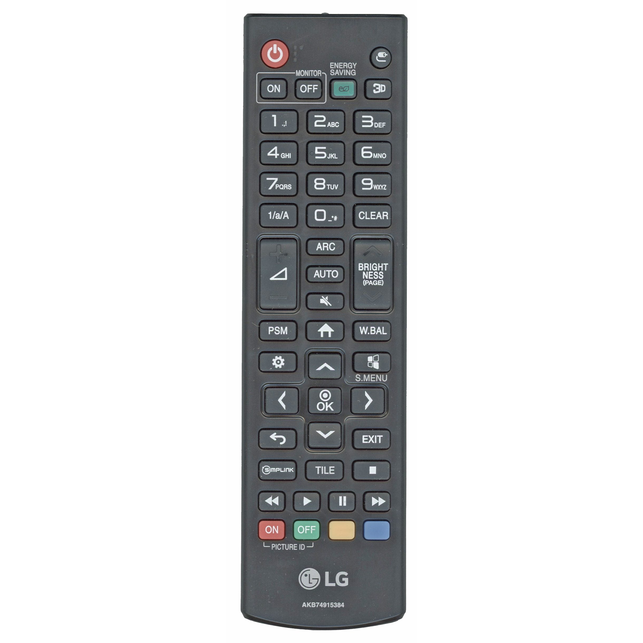 LG AKB74915384 Monitor Remote Control