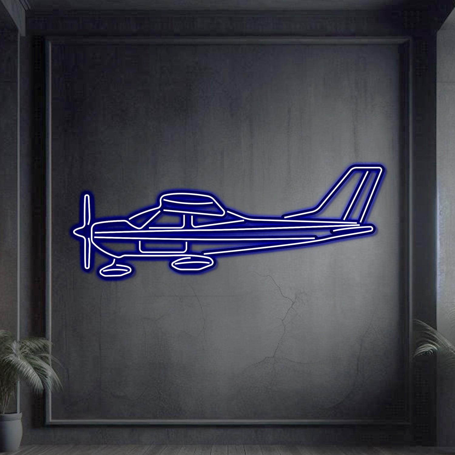 177A Neon-Flugzeug-Wandkunst aus Metall – NCN0001