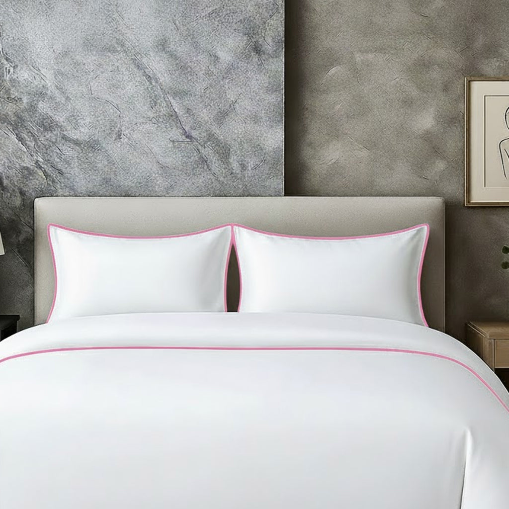 400 TC 100% Tencel Soft Silk Piping Duvet Cover Set