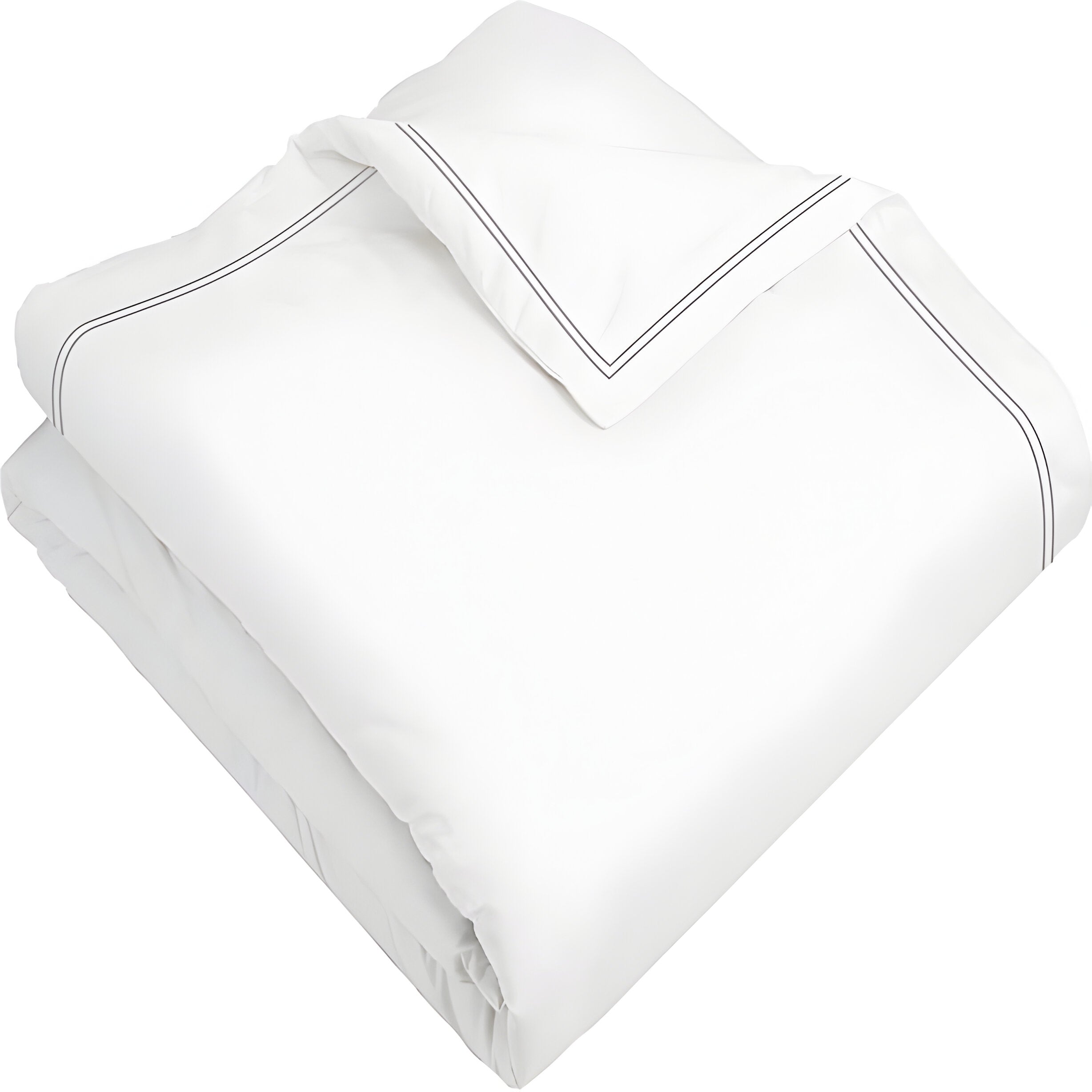 400TC Cotton Double Edge Embroidery Sateen Solid Duvet Cover Set