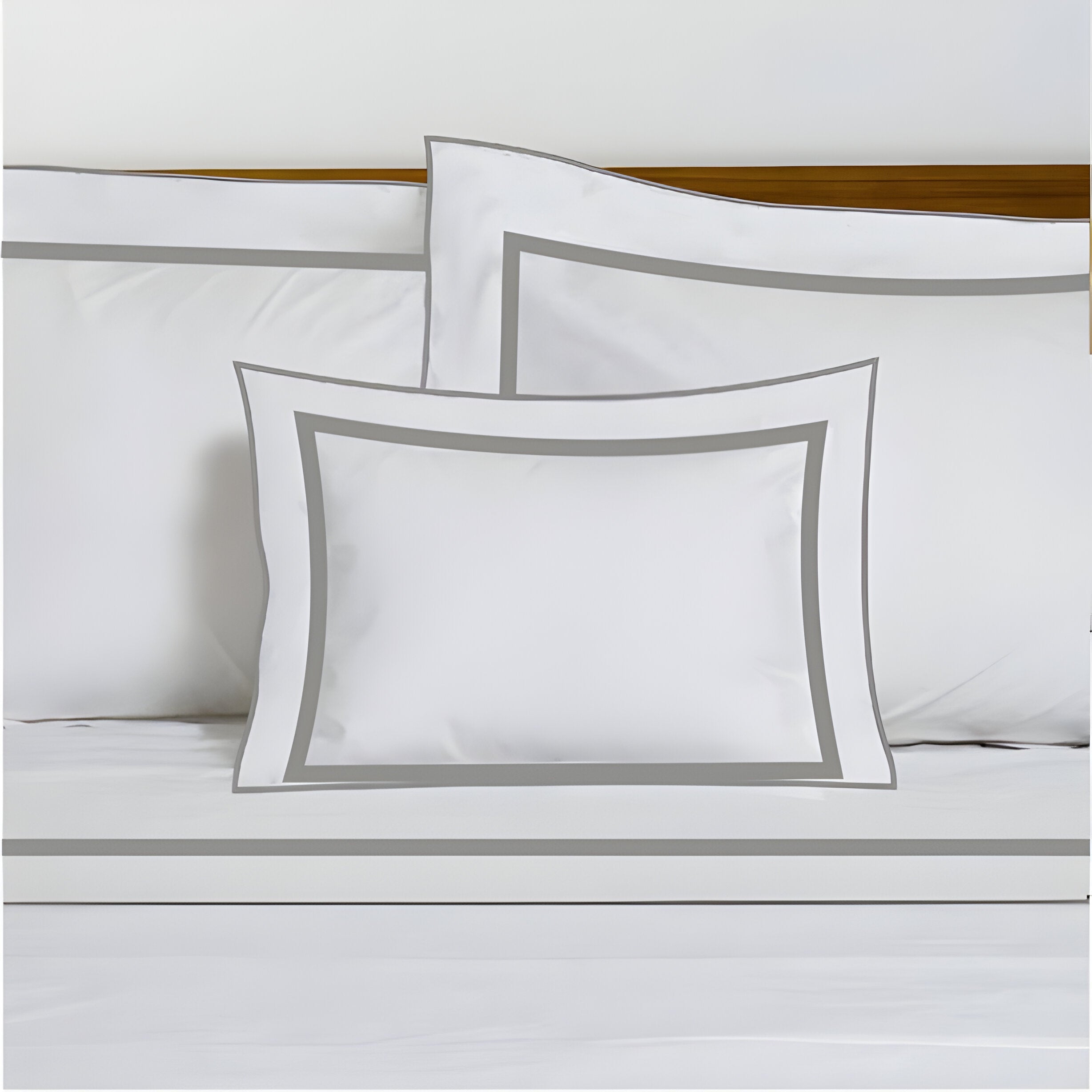 400TC Embroidery & Border Cotton Sateen Solid Duvet Cover Set