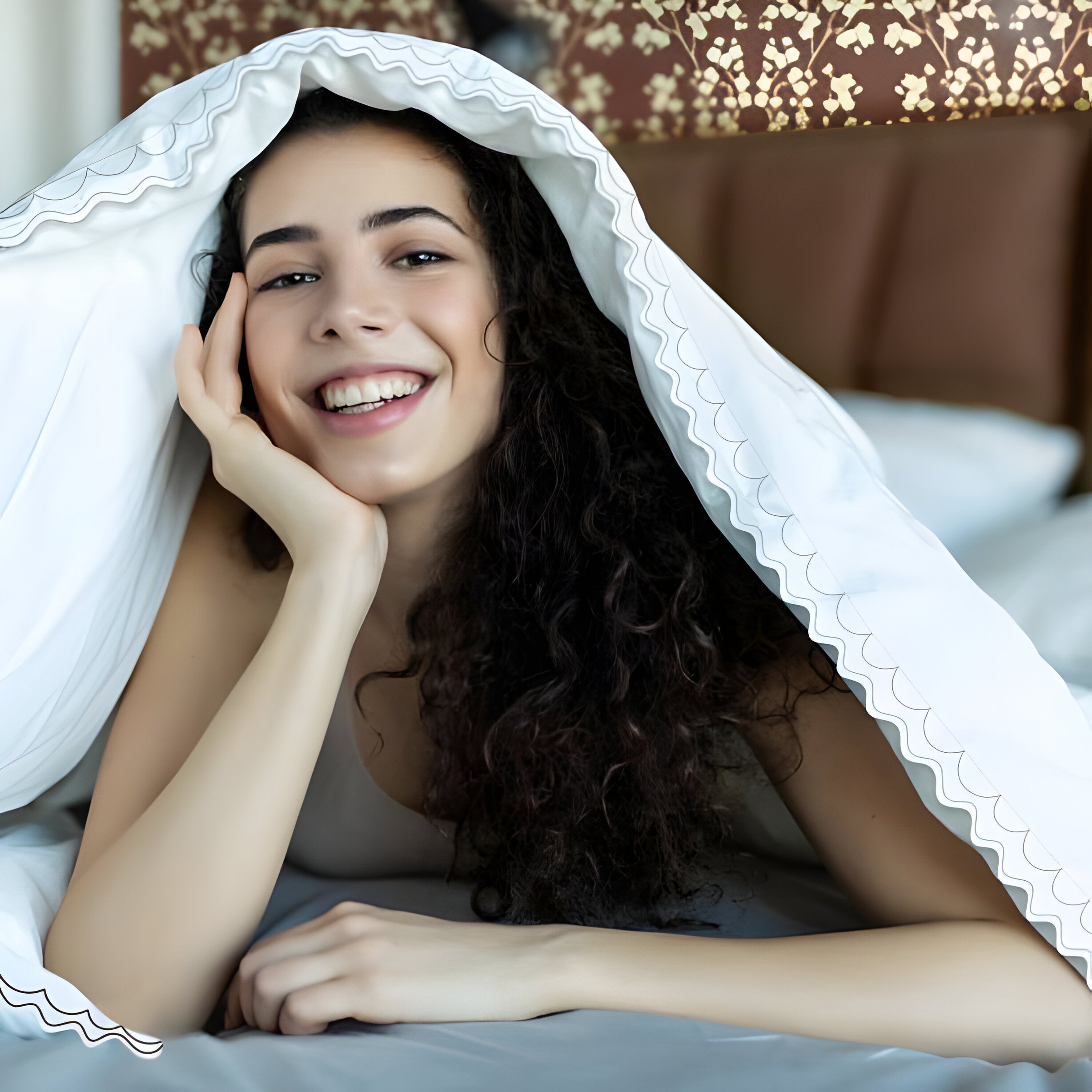 400TC Cotton Sateen Double Scallop Embroidery Duvet Cover Set