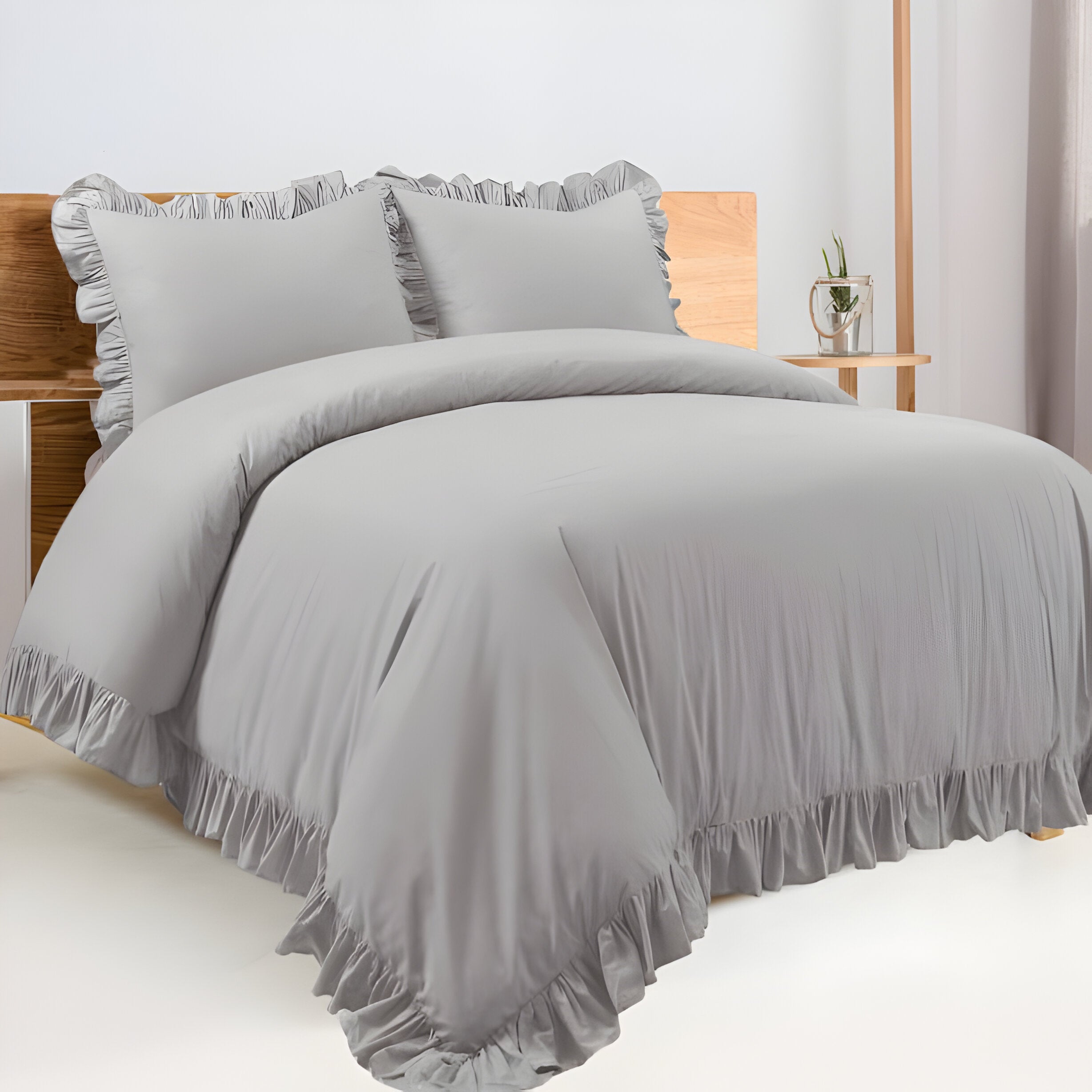 400TC Cotton Sateen Ruffle Duvet Cover Set