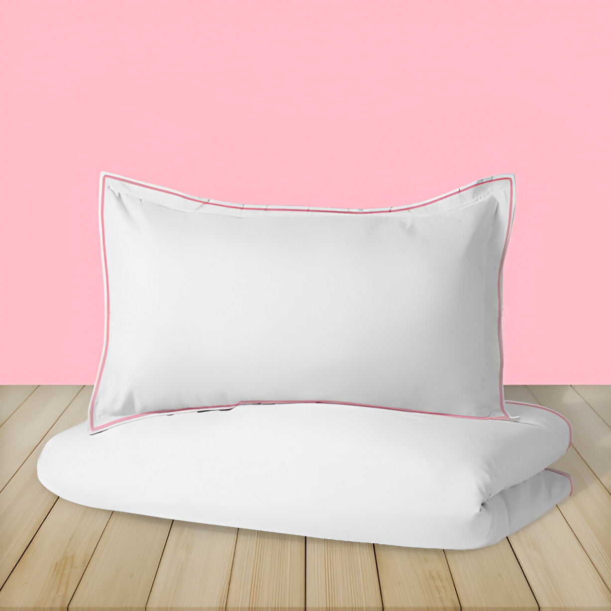 400TC Embroidery Cotton Sateen Solid Duvet Cover Set
