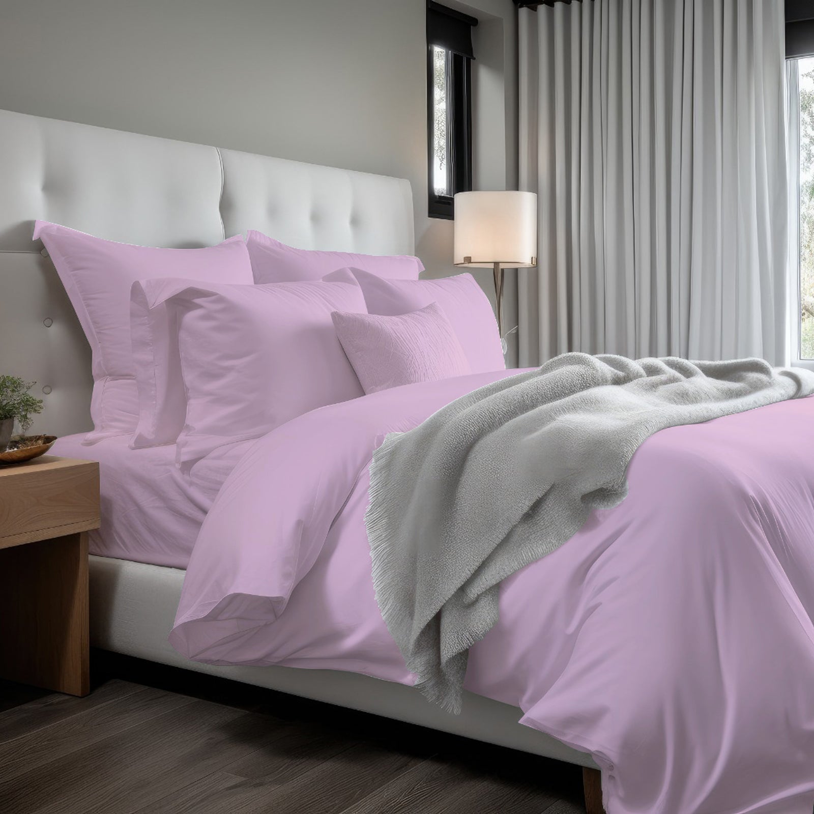 400TC Cotton Sateen Solid Duvet Cover Set