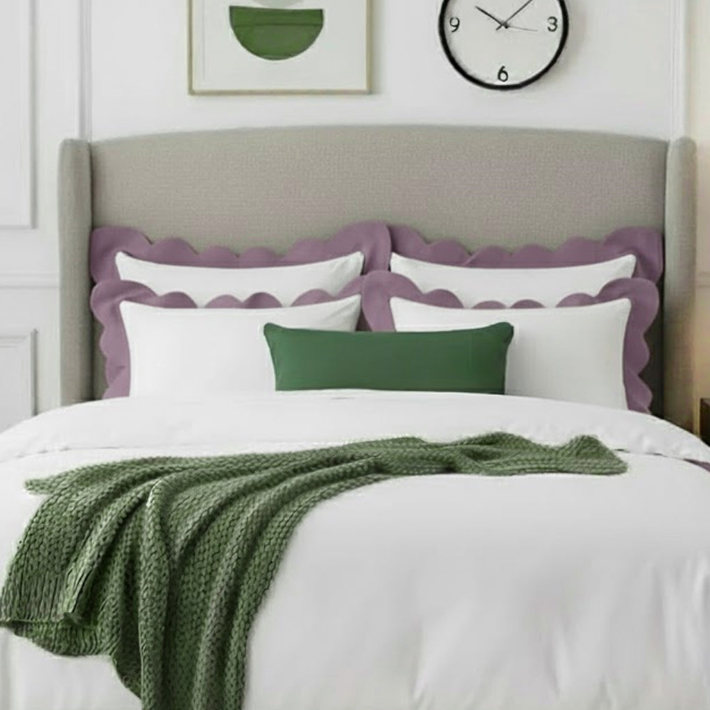 Wavy Applique Embroidery Cotton Duvet Cover Set