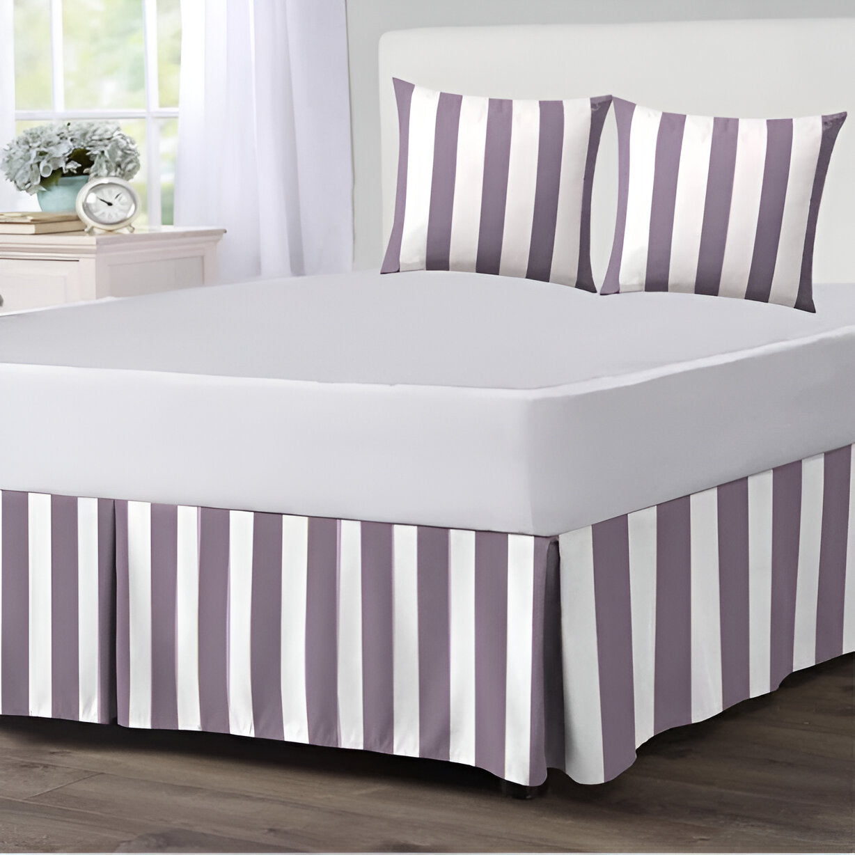 400TC Stripe Border Frame Cotton Sateen Duvet Cover Set