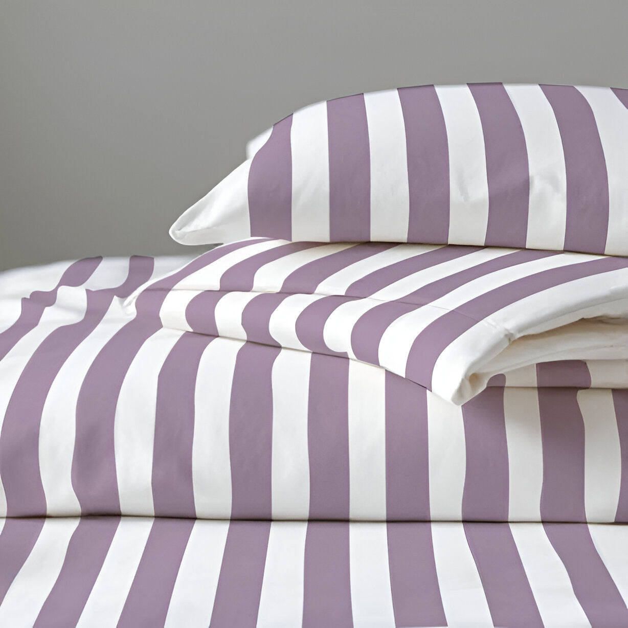400TC Stripe Border Frame Cotton Sateen Duvet Cover Set