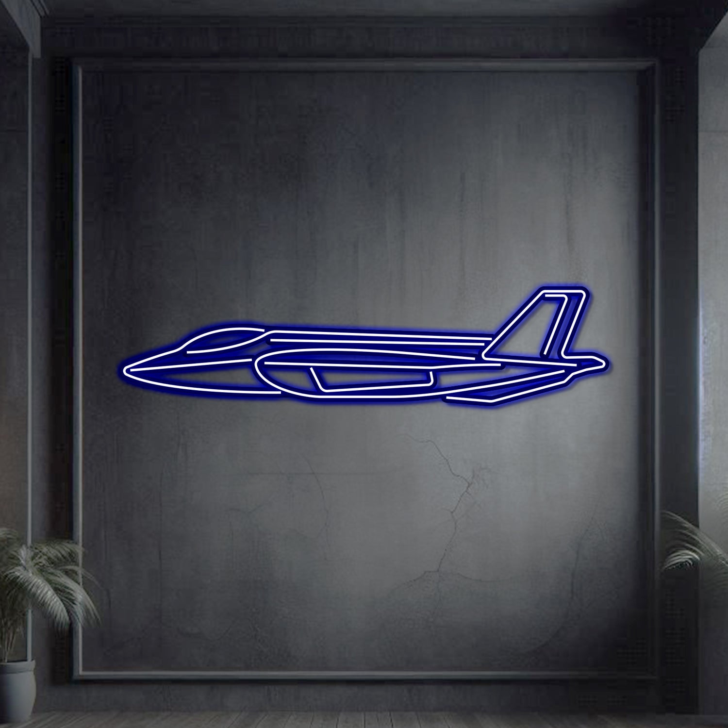 F35A Lightning II Metall Neon Flugzeug Wandkunst - NCN0041